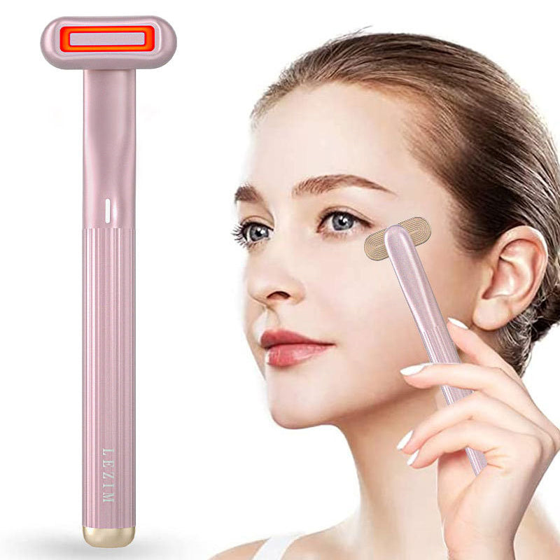Upgraded 360° Rotating Eye Massager with Heat Therapy & Red LED Light - Facial Skincare Wand for Relaxation, Dark Circle Reduction & Anti-Aging - Perfect for Home Spa, Travel & Office Use