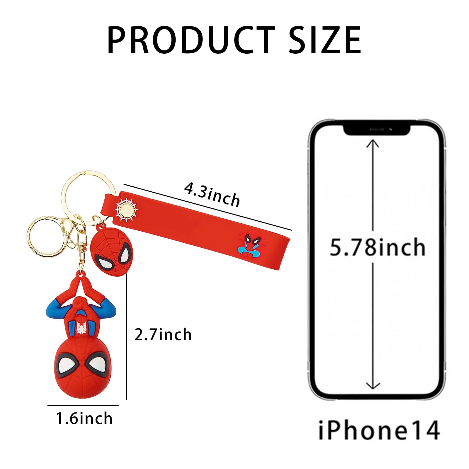 Cute Cartoon Keychain for Kids - Durable Keyring Accessories for Girls & Boys, Car Charms, Backpack Decor, Wristlet Key Holder - Perfect for School, Travel, Gifts & Everyday Use