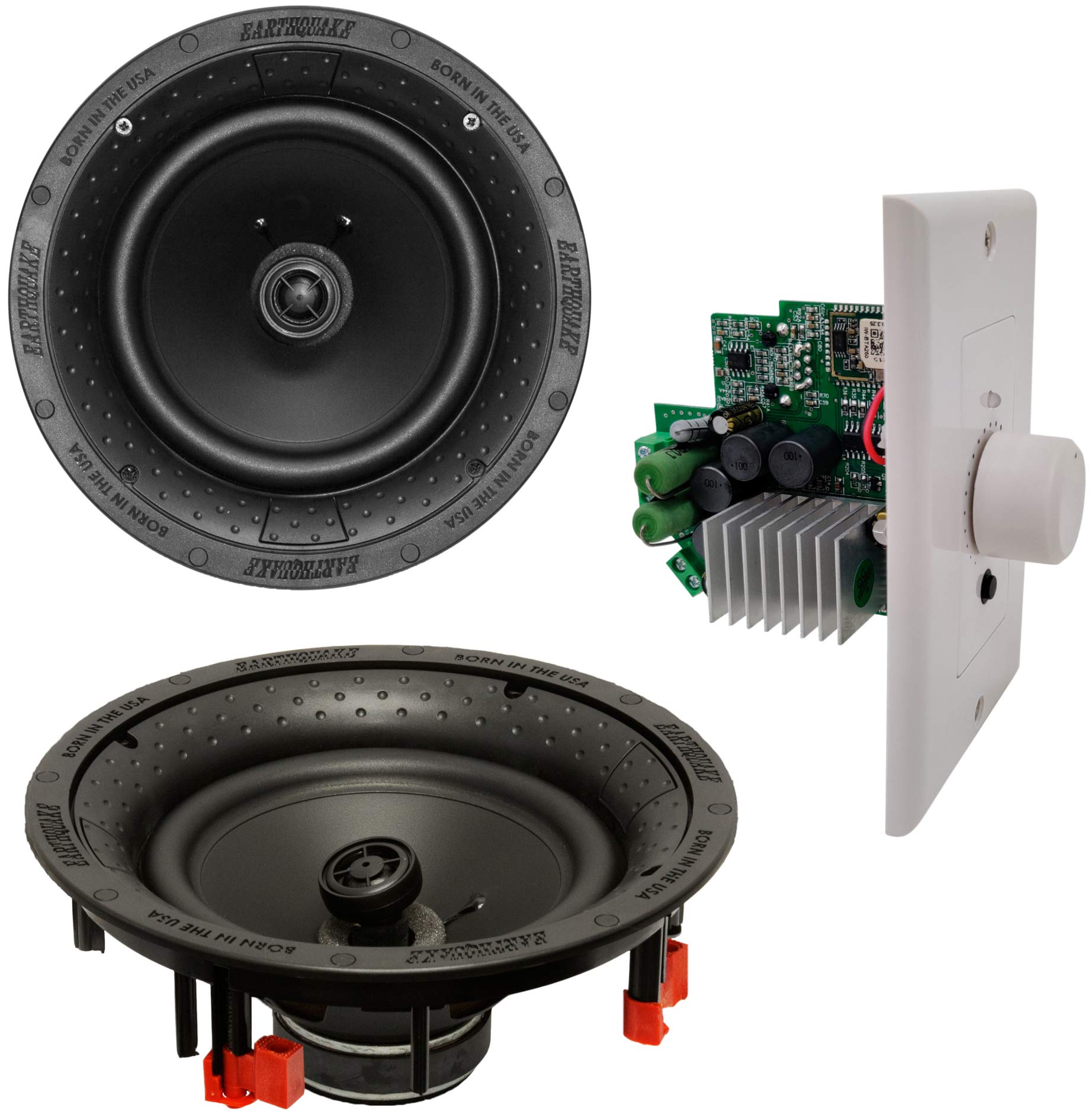 EARTHQUAKE Sound BTA-R800-V2 Kit | 250W 3-Input In-Wall Stereo Amplifier with Two 8