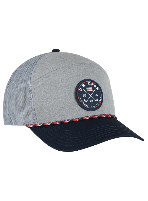 125th U.S. Open Performance Tech Grey & Blue Rope Cap - Breathable Golf & Tennis Hat for Men & Women - Perfect for Sports, Outdoor Activities & Casual Wear