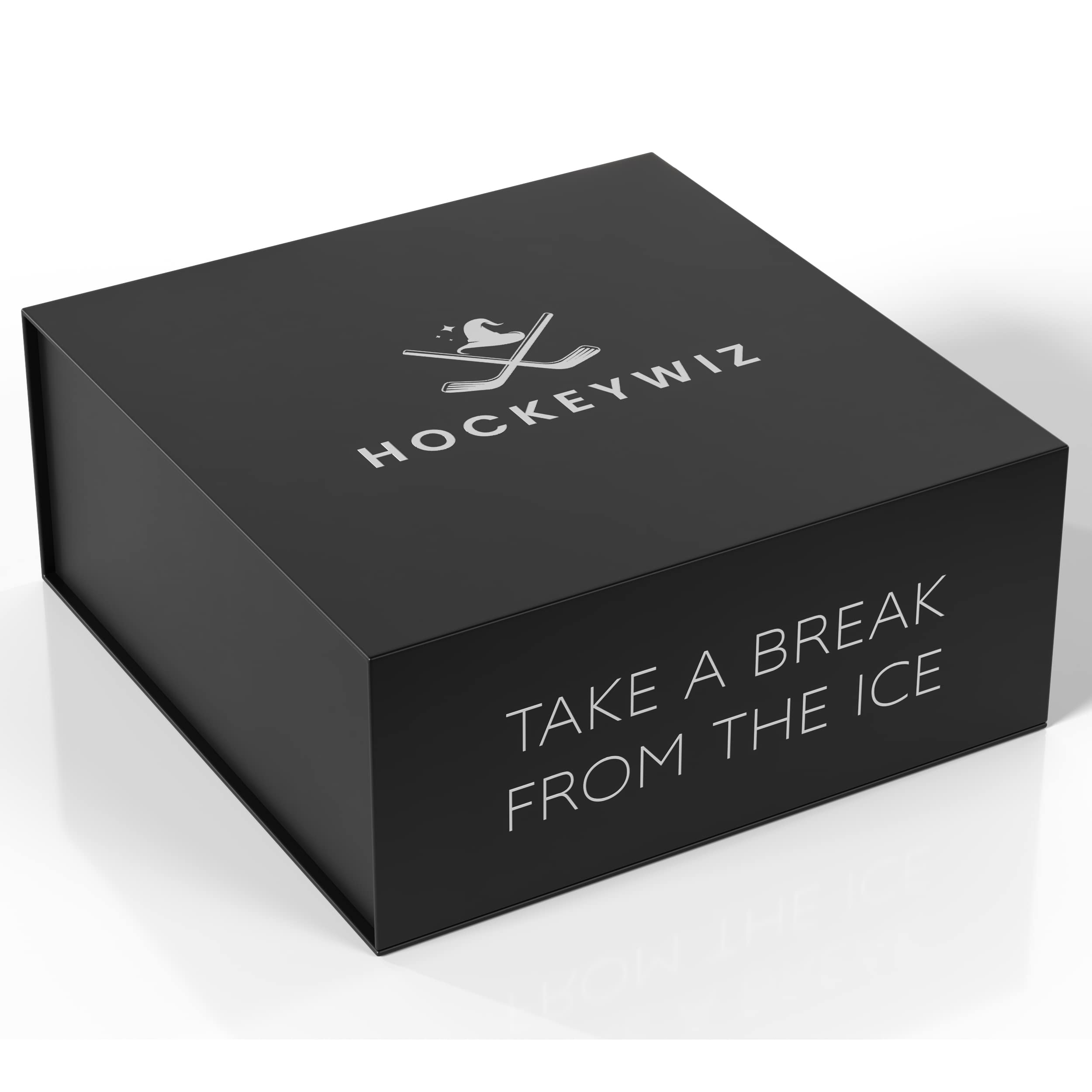 Premium 7-Piece Whiskey Stone Set with Cooling Gel - 4 Hockey Puck Whiskey Stones & Hockey Stick Tongs - Elegant Gift Set for Whiskey Lovers - Perfect for Father's Day, Birthday & Home Bar Use