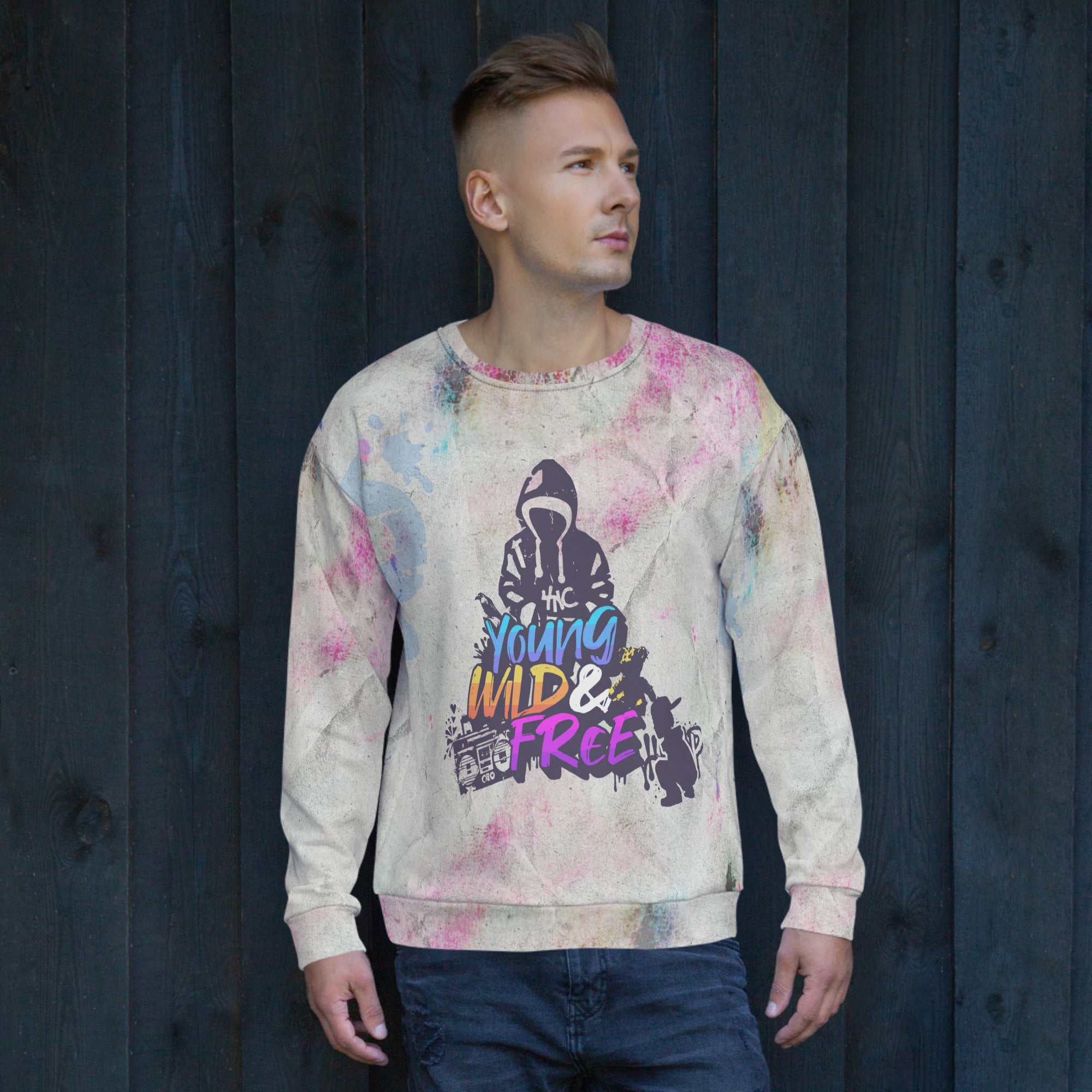 Young Wild Free Unisex Sweatshirt - Trendy Oversized Pullover for Men & Women | Perfect for Streetwear, Casual Outfits & Loungewear