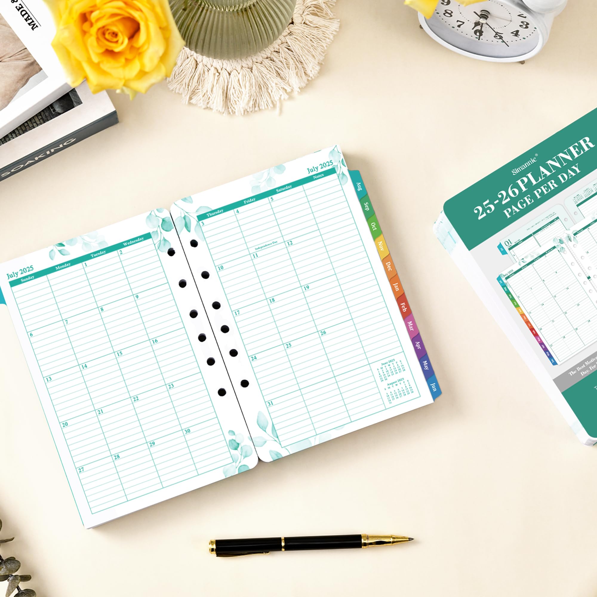 2025-2026 Daily Planner Refills – July 2025 to June 2026, 2 Pages Per Day, 5.5