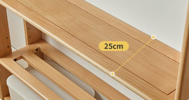 Solid Wood Floor-to-Ceiling Bookshelf - Beech & Oak Wooden Storage Shelf for Books, Toys, and Home Decor | Perfect for Living Room, Nursery, and Home Office Organization