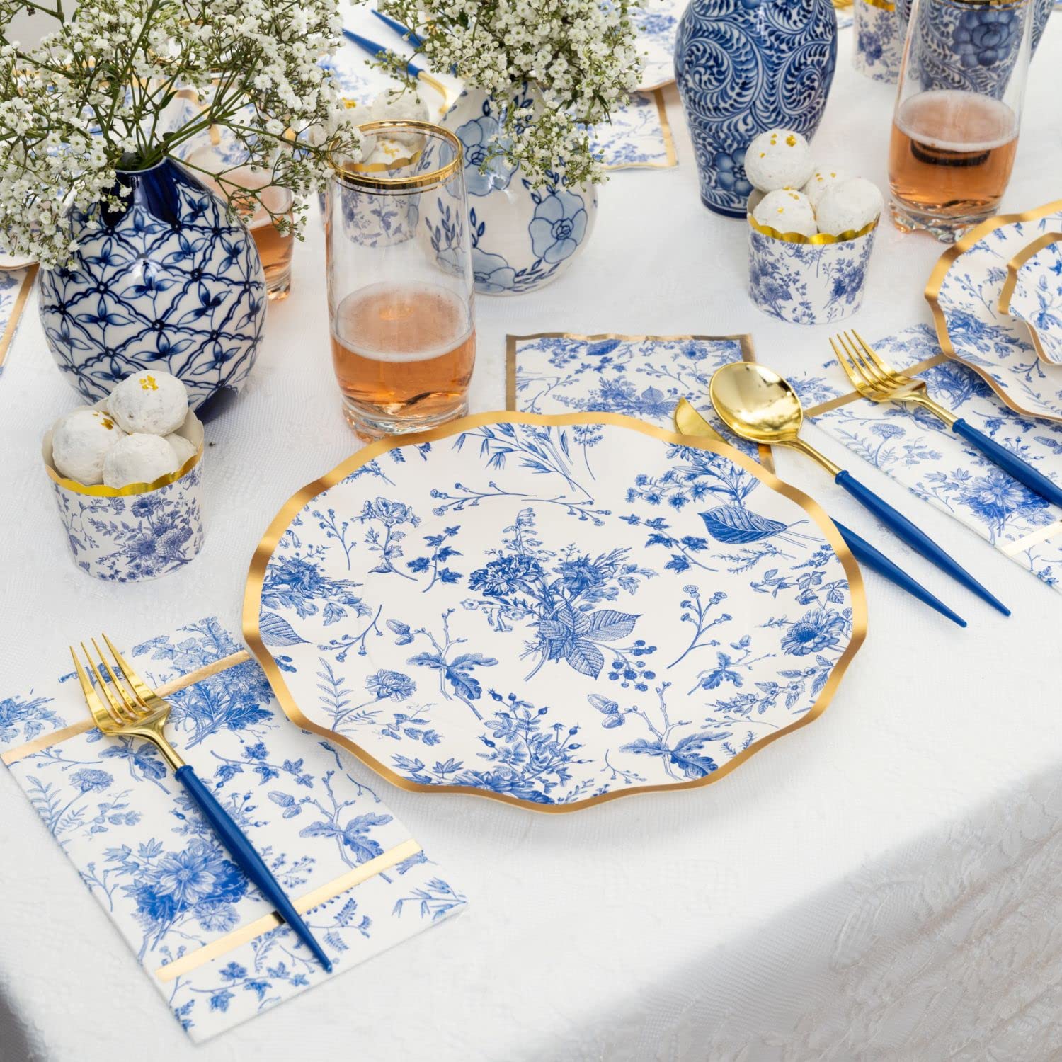 Sophistiplate 64-Piece Elegant Tableware Set - Premium Heavyweight Decorative Paper Plates for Party Decorations - Includes Dinner Plates, Salad Plates & Napkins - Perfect for Weddings, Birthdays, Baby Showers & Holiday Celebrations