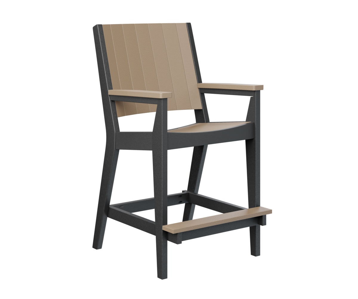 Berlin Gardens Mayhew Chat Bar Chair - Rustic Wooden Bar Stool for Kitchen Island, Pub & Outdoor Patio - Comfortable Counter Height Seating for Home & Commercial Use