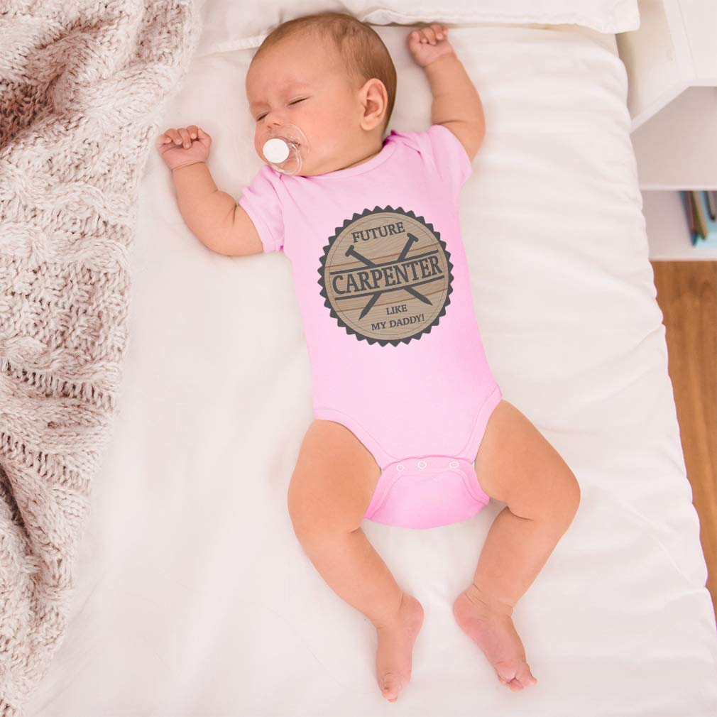 Funny Baby Bodysuit - Future Carpenter Like My Daddy - Cotton Navy Design for Newborn Boys & Girls | Perfect for Playtime & Family Photos