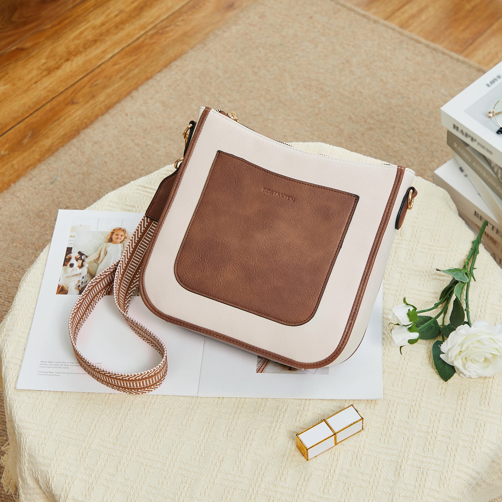 Nola Reversible Boho Straps Vegan Leather Hobo Handbags for Women - Stylish Crossbody Purse for Travel, Work & Everyday Use