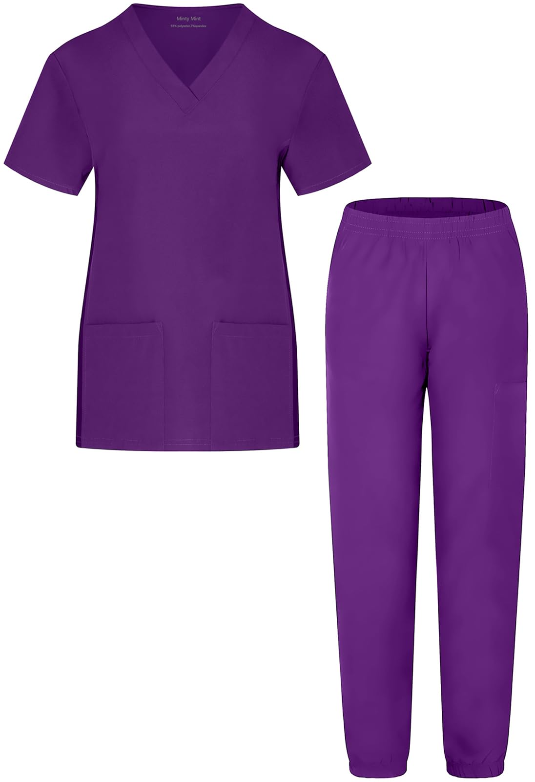 Breathable & Stretchy Women's Scrubs Set with Jogger Pants - Comfortable Nursing Uniform for Healthcare Workers - Perfect for Hospitals, Clinics & Medical Professionals