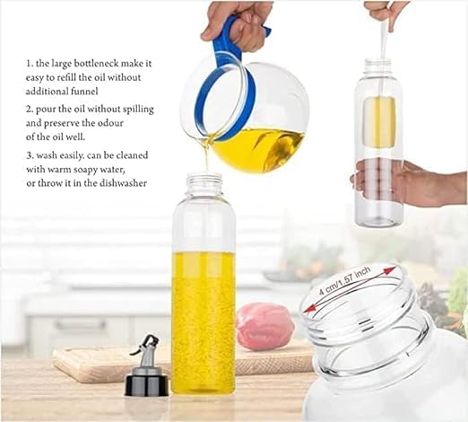 Premium Leak-Proof Kitchen Oil Dispenser Bottle with 7-Container Spice Box Combo (Pack of 2) - Perfect for Cooking, Baking & Meal Prep