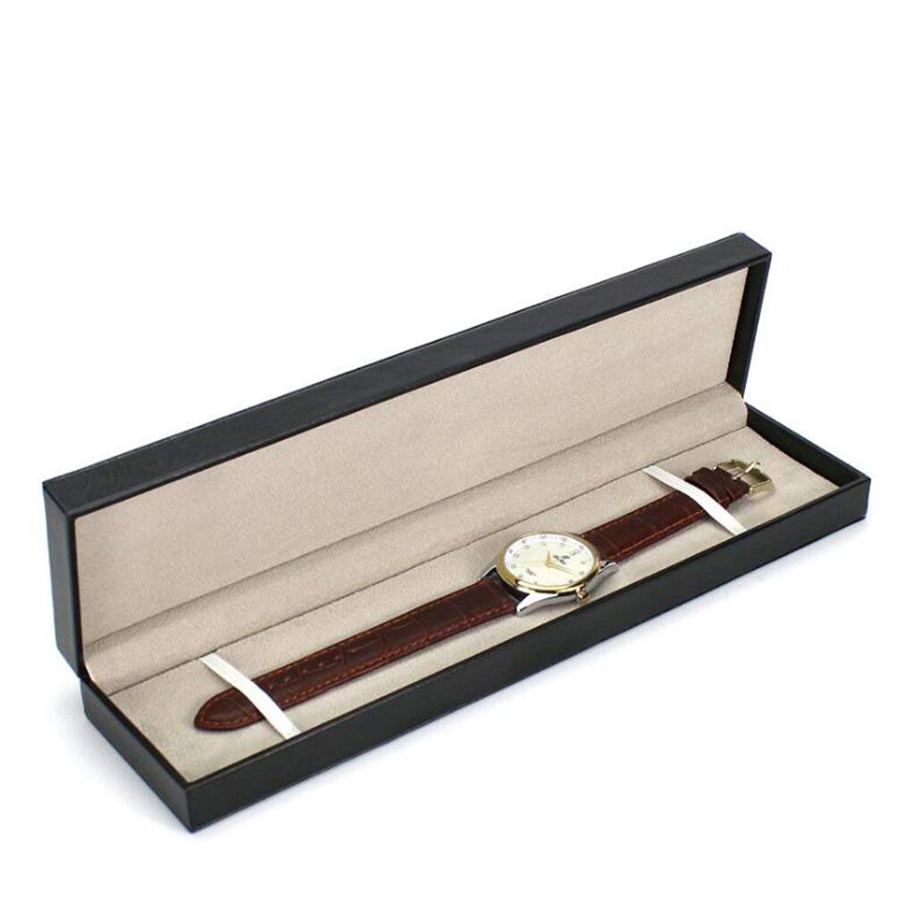 JACHJIN PU Leather Watch Box with Removable Cushion - Jewelry & Watch Organizer for Travel & Display