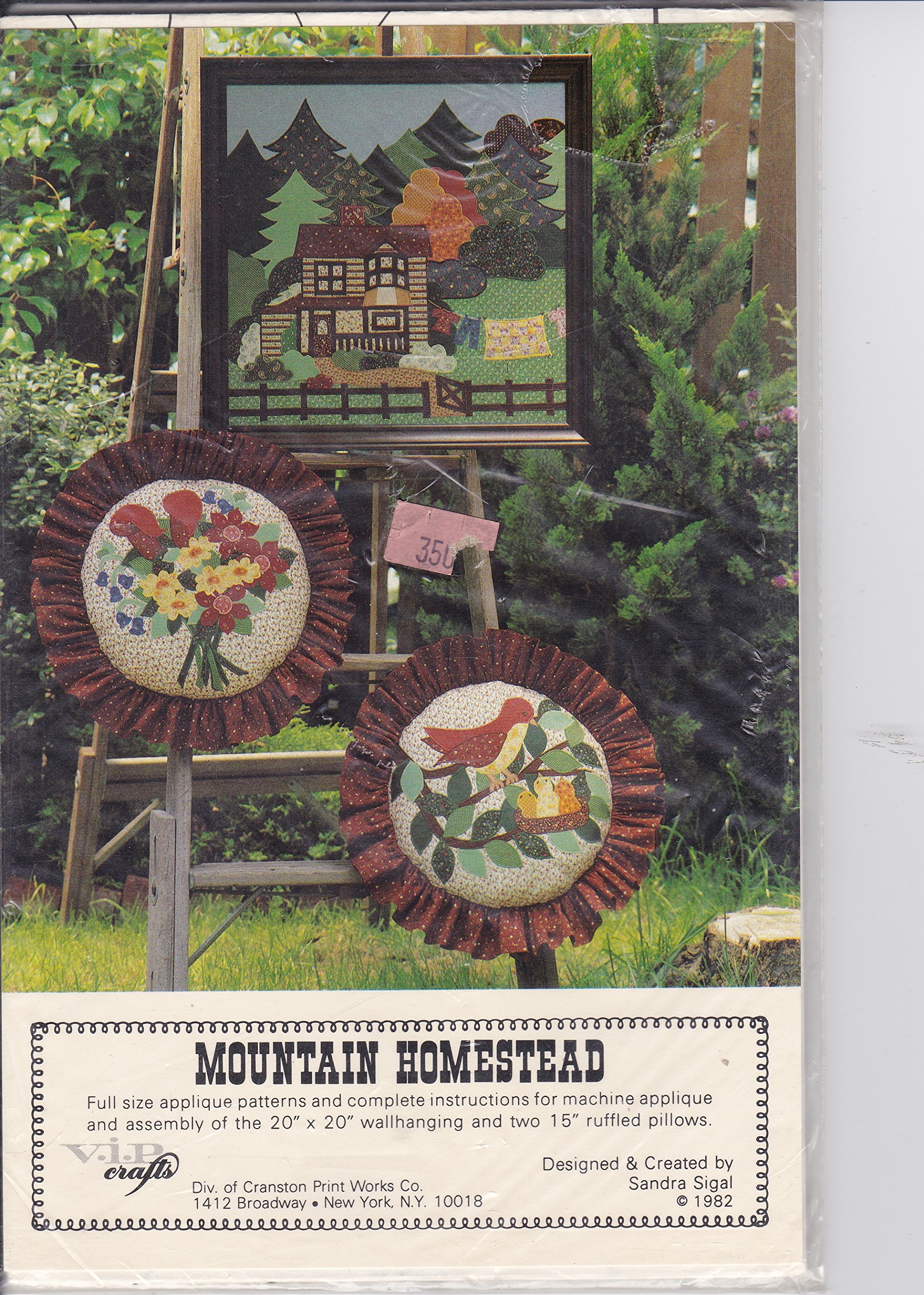 Mountain Homestead P-506 Applique Wall Hanging & Pillows for Rustic Home Decor