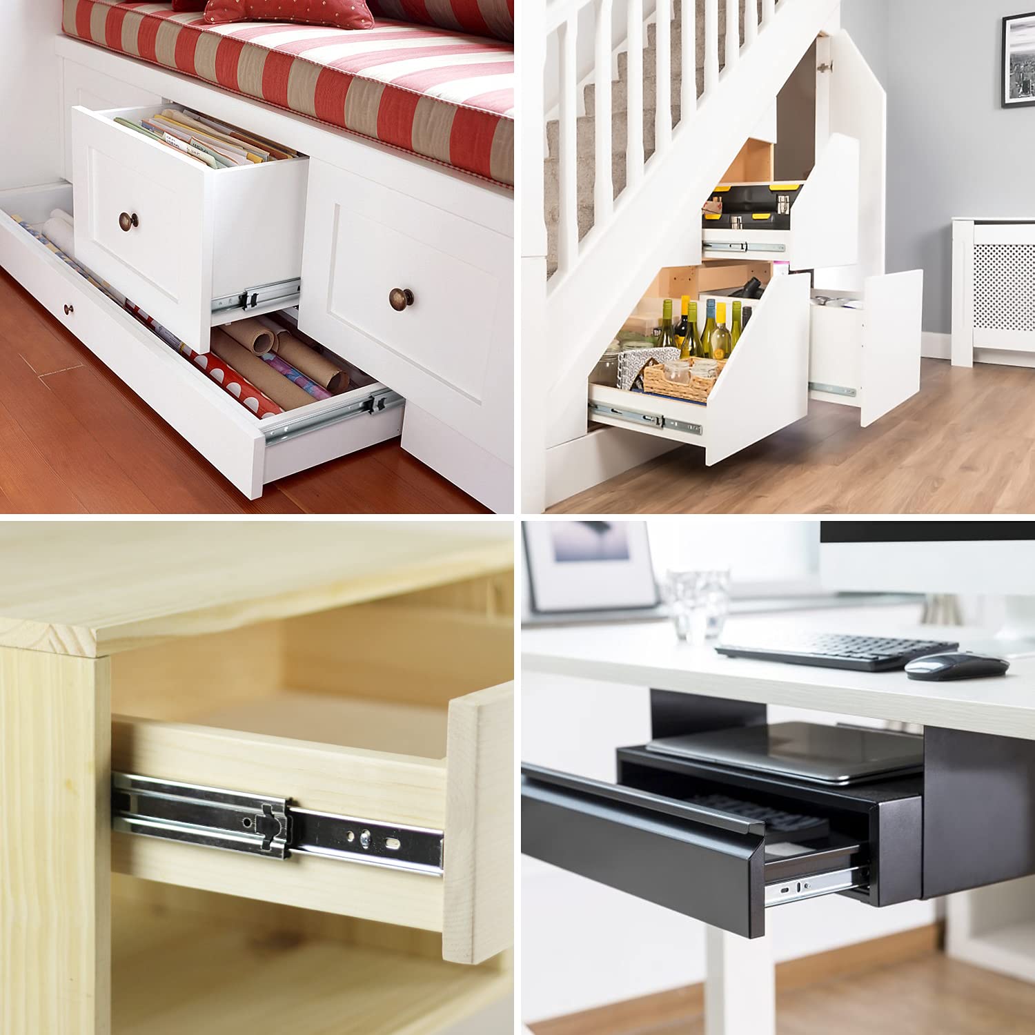 Homdiy 16 Inch Soft Close Drawer Slides - 5 Pairs Full Extension Heavy Duty Ball Bearing Cabinet Slides (100 LB Capacity) - Perfect for Kitchen Cabinets, Office Furniture & DIY Storage Solutions