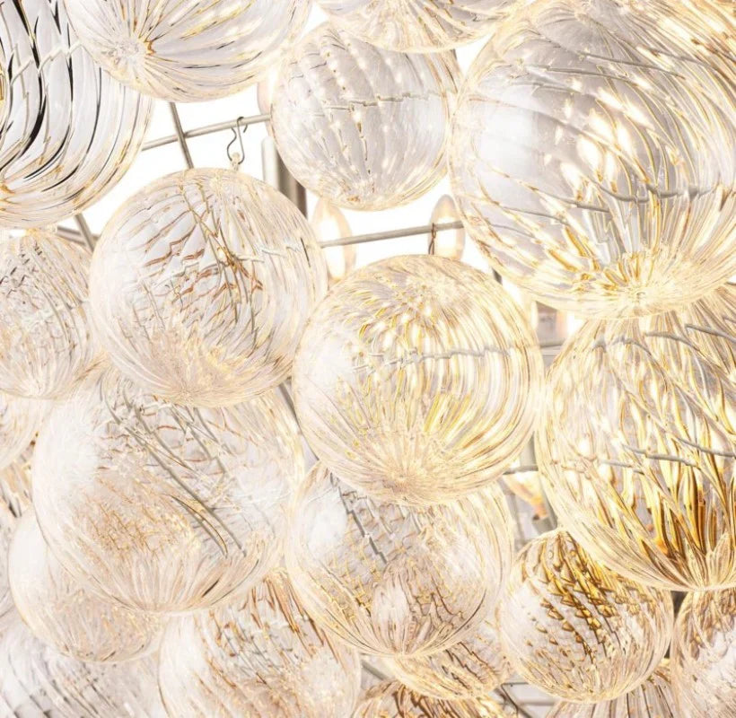 Tammy Grape Glass Ball Chandelier - Elegant Crystal Ceiling Light Fixture for Dining Room, Living Room, Bedroom & Entryway Decor
