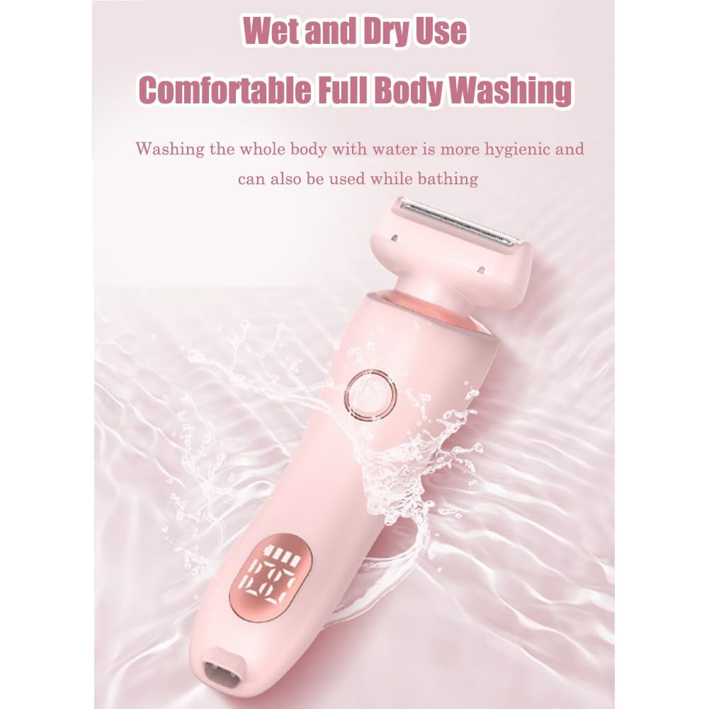 Vantiqu Glowbabe Electric Razor for Women - 2025 Wet & Dry Shaver with Removable Head & LED Light - Painless Hair Removal for Legs, Underarms, Bikini Line - Blue (Perfect for Travel & Sensitive Skin)