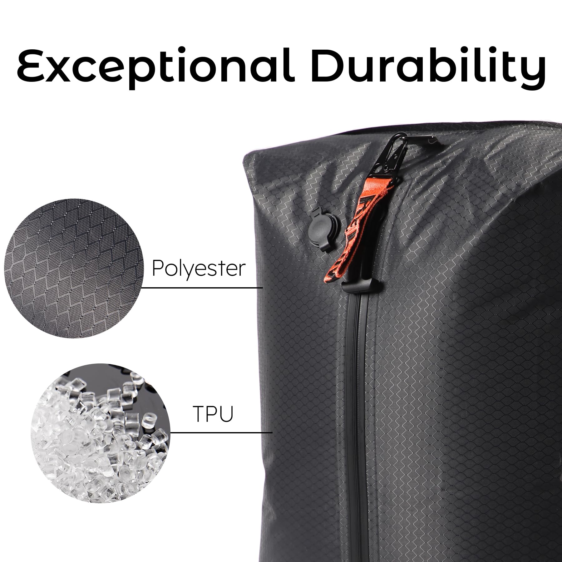 Wireless Pump Vacuum Bags for Travel Luggage - 2PC Reusable Compression Bags with PUMP for Suitcases, Backpacks & Clothes Storage | Space Saving Travel Organizer for Packing Cubes & Cloth Packing | Perfect for Air Travel, Camping & Home Organization