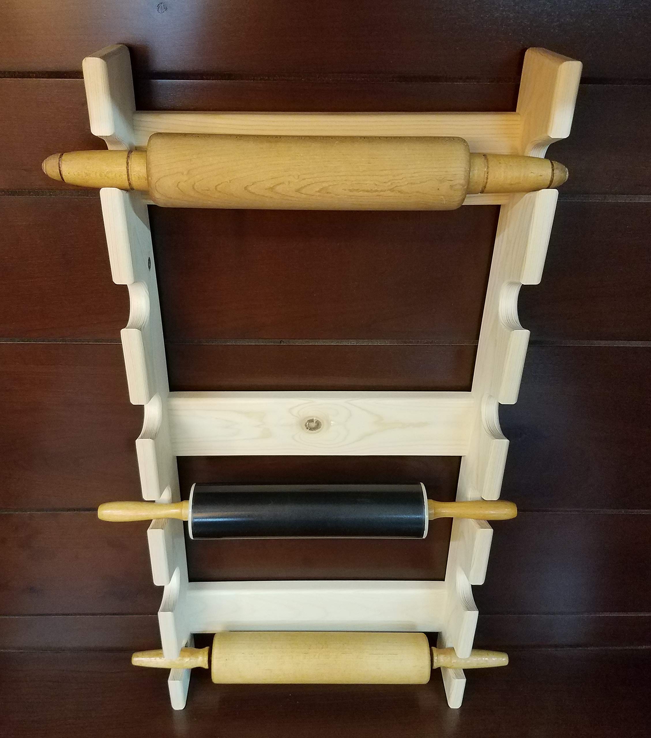 6-Slot Rolling Pin Rack - Premium Wooden Rolling Pin Holder & Storage Organizer for Baking Tools - Perfect for Kitchen Countertop, Pantry, or Baking Station Organization