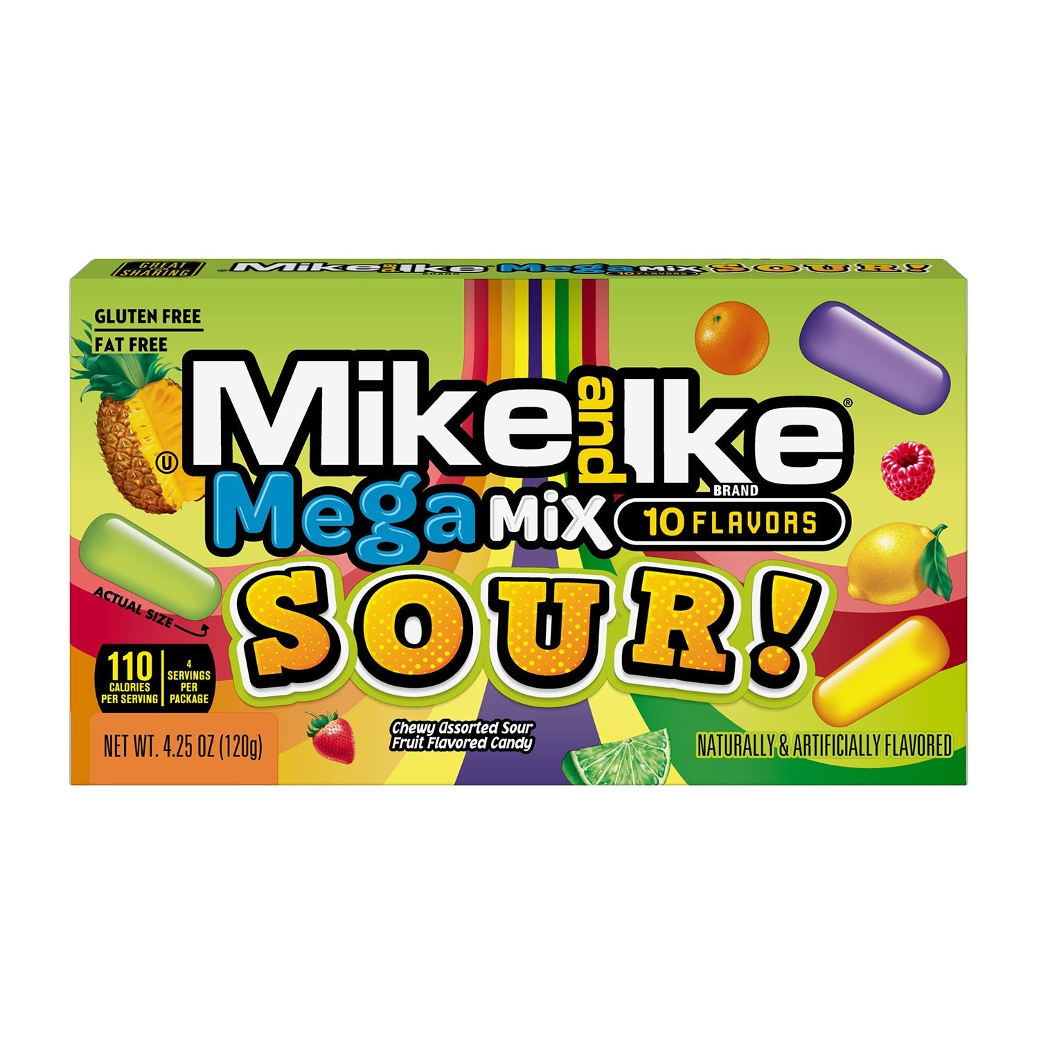 Just Born Mike & Ike Mega Sour Candy - 4.5oz Bags (Pack of 12) | Bulk Sour Candy for Parties, Movie Nights & Office Snacks