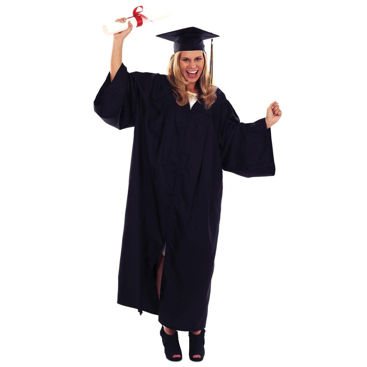 Elegant Black Graduation Gown & Cap Set for Adults - Perfect for College, University Ceremonies & Graduation Photos