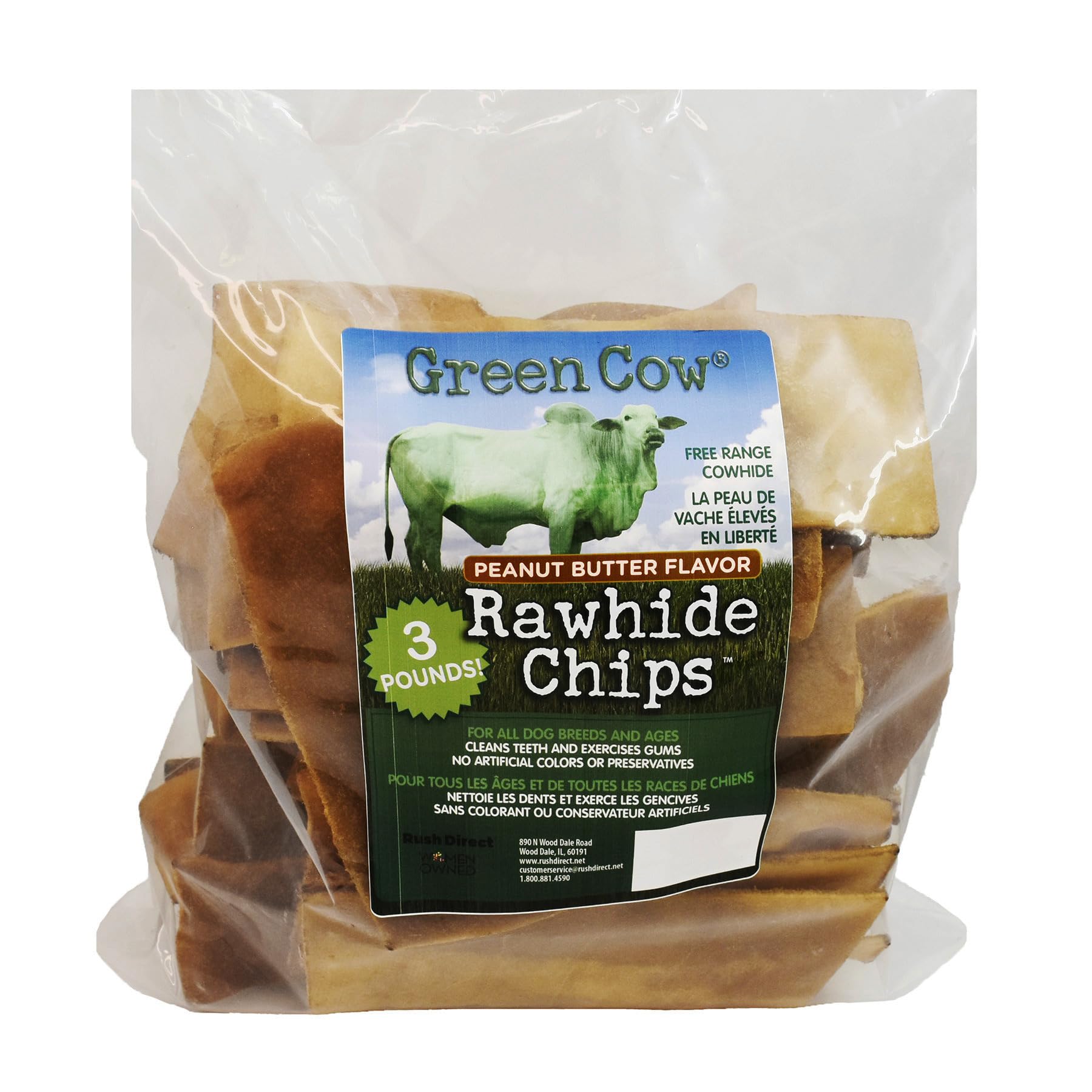 Premium Peanut Butter Flavored Dog Rawhide Chews - 3-Pound Bag for Large & Aggressive Chewers - Durable Rawhide Bones Dog Treats - Great for Training, Teething & Dental Health - Long-Lasting Chew Toy for German Shepherds, Labs & Big Breeds
