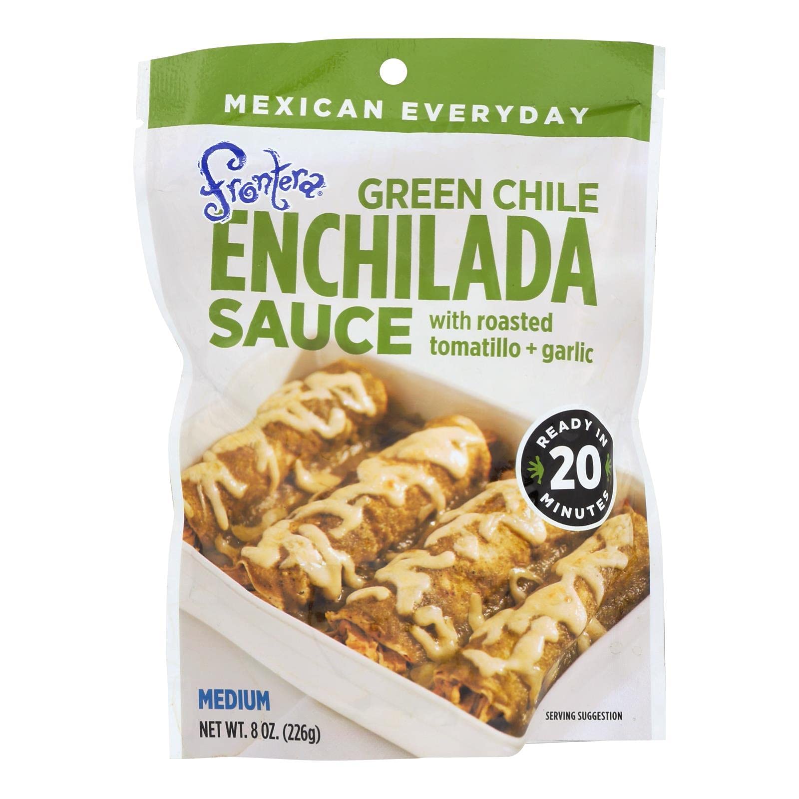 Frontera Foods Green Chile Enchilada Sauce - 8 oz (Case of 6) | Authentic Mexican Flavor for Tacos, Enchiladas & Burritos | Restaurant Quality Green Chile Sauce