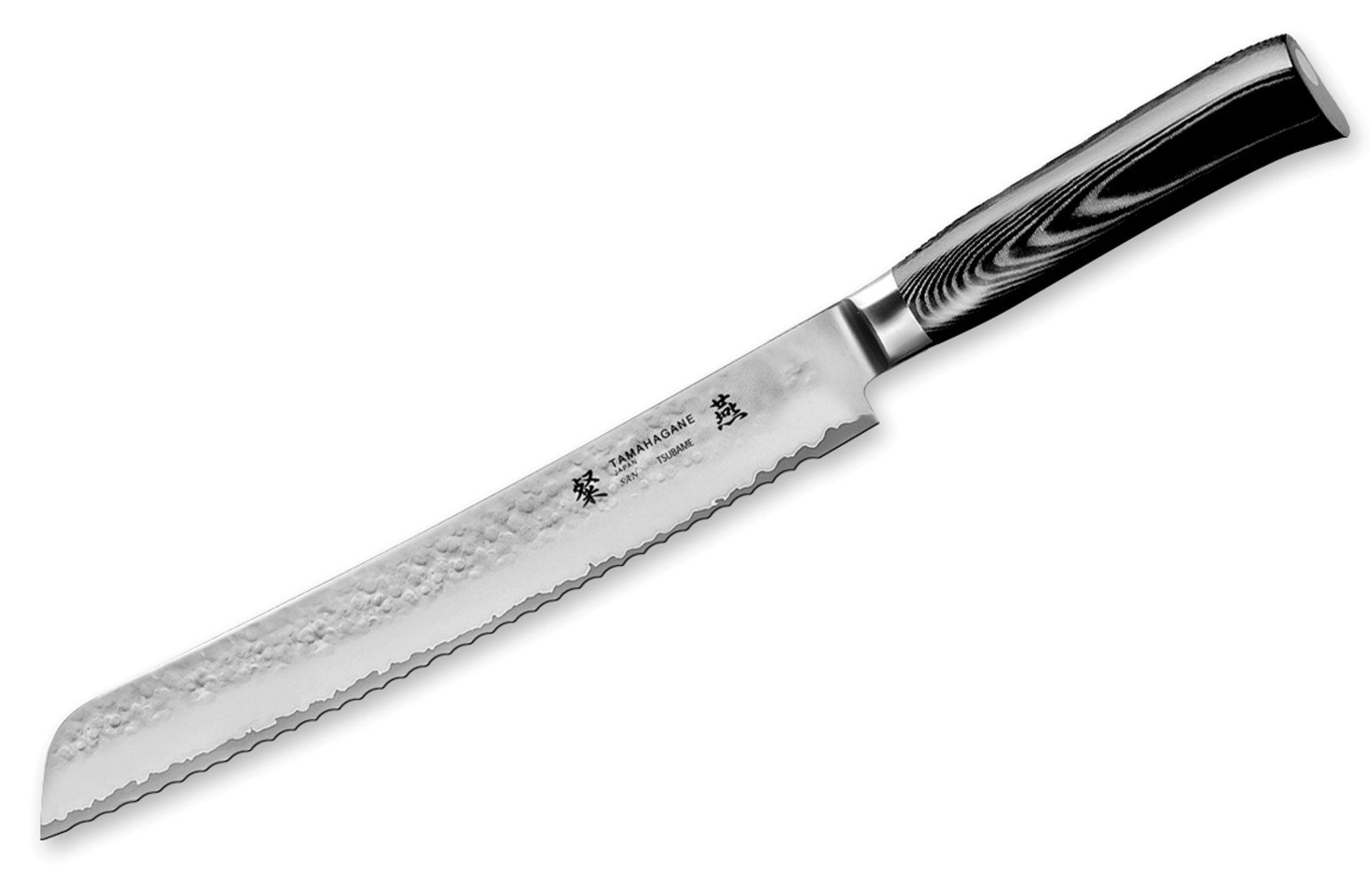 Premium San Tsubame 9-inch Micarta Hammered Bread Knife - Japanese High Carbon Steel Blade for Sourdough, Baguettes & Artisan Loaves - Perfect for Bakeries, Home Chefs & Bread Lovers