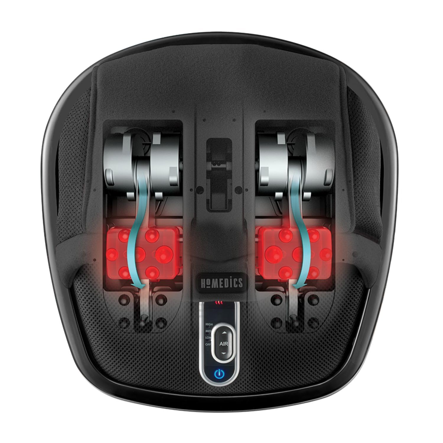 Homedics Shiatsu Air Max Foot Massager with Air Compression & Deep-Kneading Rolling Massage - Soothing Heat Therapy for Pain Relief, Muscle Recovery & Relaxation - Perfect for Home, Office & Post-Workout Recovery