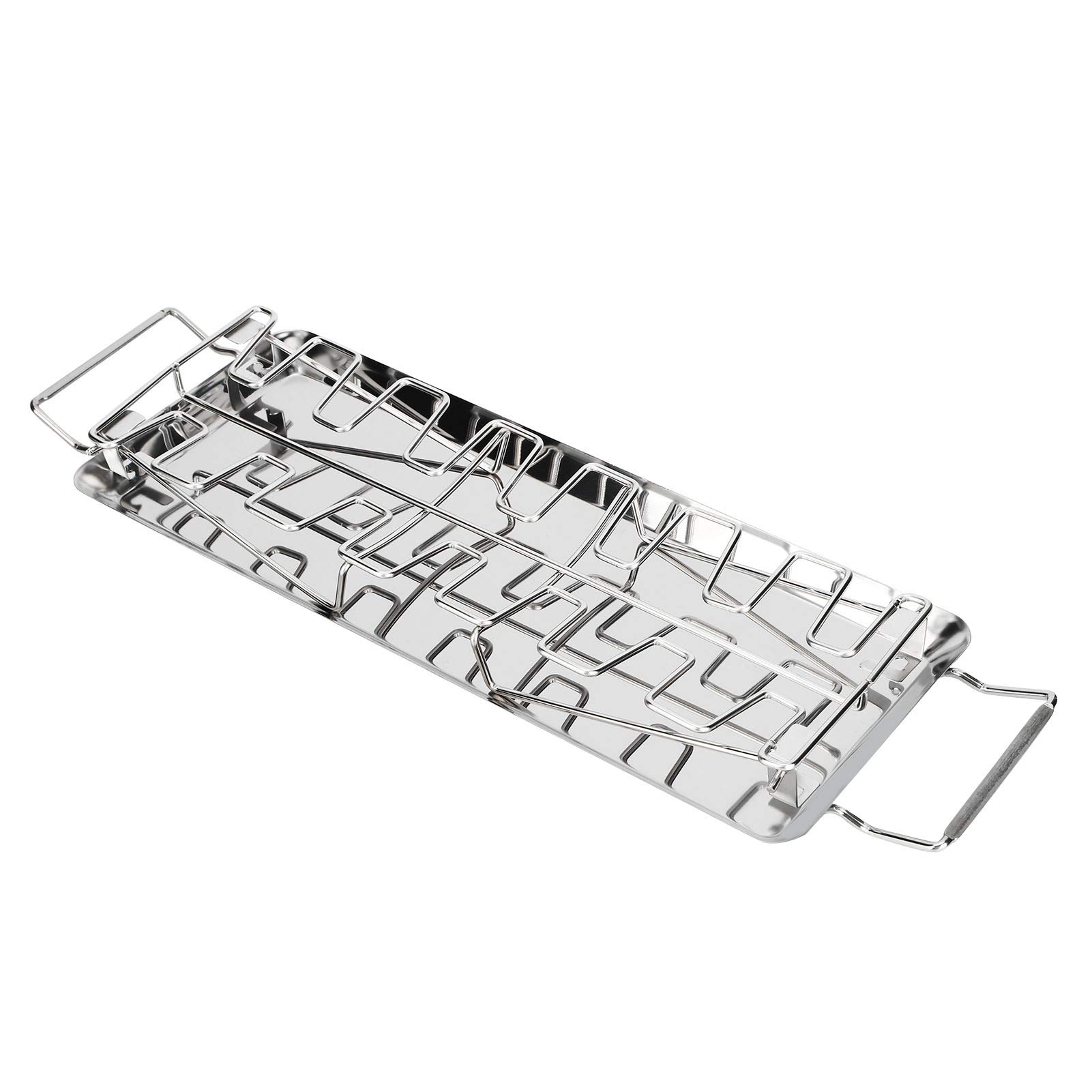 Premium Stainless Steel Chicken Roaster Rack - Heavy Duty BBQ Grill Rack for Juicy Rotisserie Chicken, Legs & Turkey - Perfect for Outdoor Picnics, Backyard Barbecues & Camping Parties