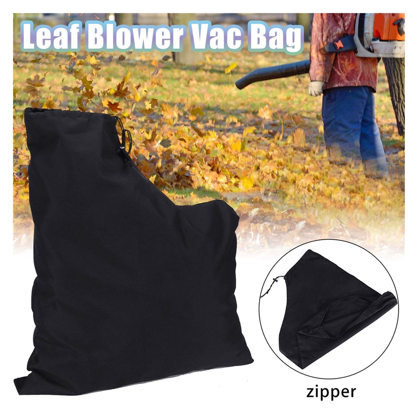 Vacuum Storage Bags with Zipper - Heavy Duty Polyester Leaf Blower Dust Collection Bags for Lawn Shredder & Yard Waste - Space Saving Storage Solution for Seasonal Clothes, Blankets & Home Organization