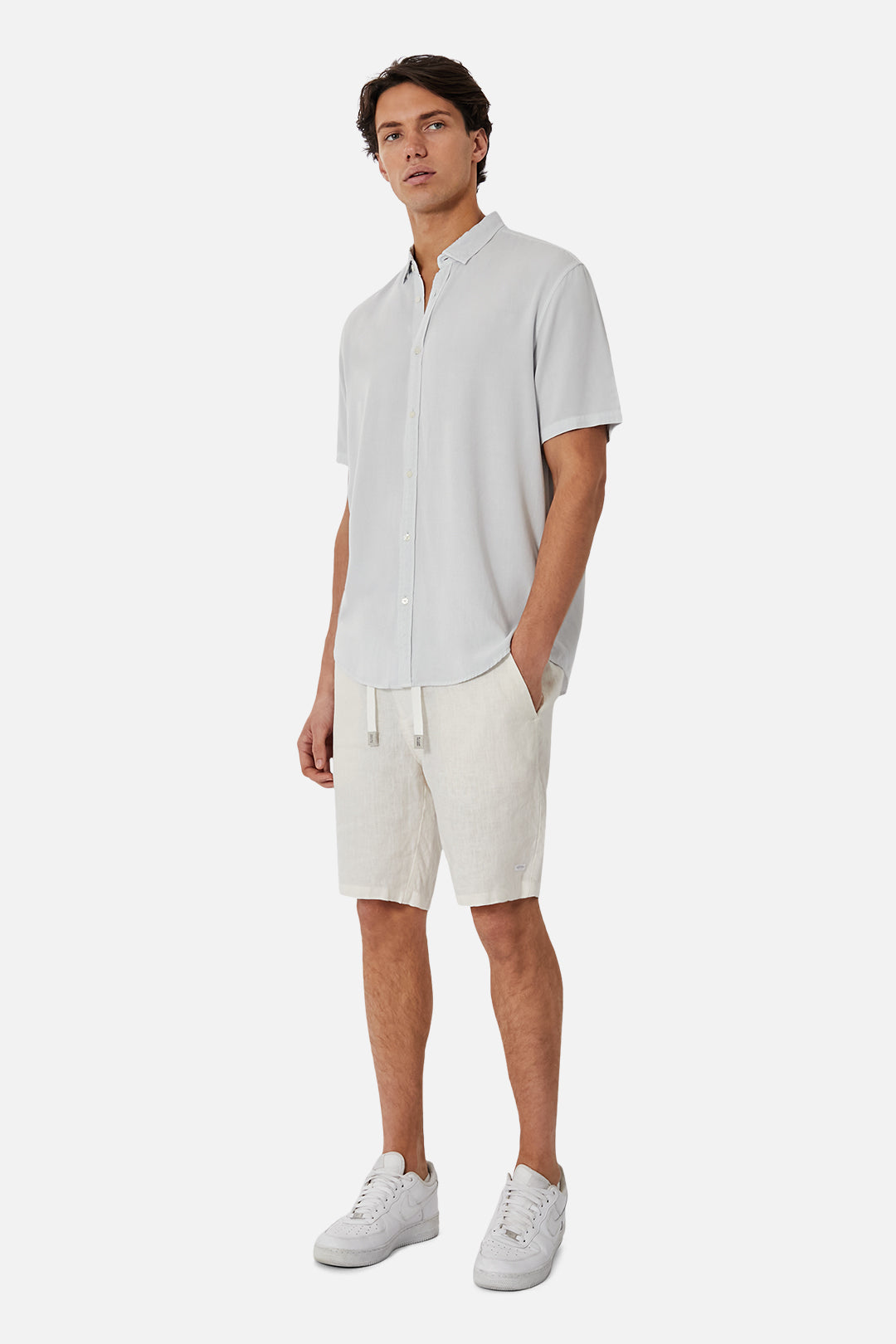 The Monello Short Sleeve Shirt - Washed Light Blue Cotton Casual Button Down for Men | Perfect for Summer Outings, Beach Vacations & Casual Office Wear