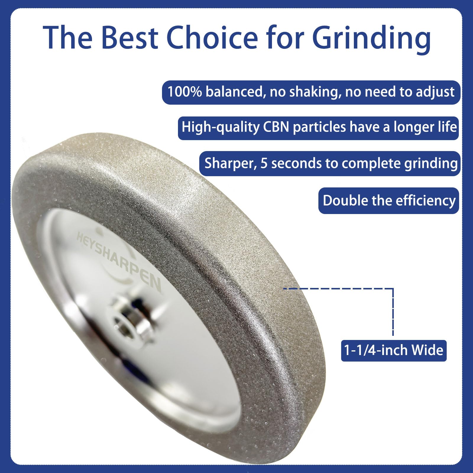 4 in 1 CBN Grinding Wheel 8 Inch 320 Grit, 1.25