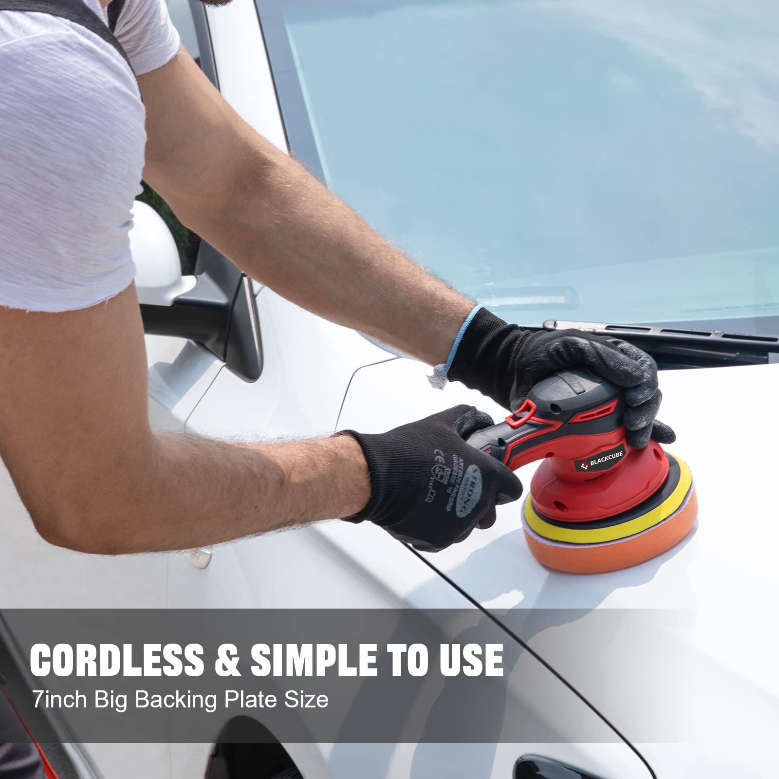 12V Cordless Car Buffer Polisher with 2000mAh Lithium Battery - 6-Speed Adjustable Car Polisher Kit for Detailing, Waxing & Scratch Removal - Perfect for Car Enthusiasts & Professional Auto Detailing