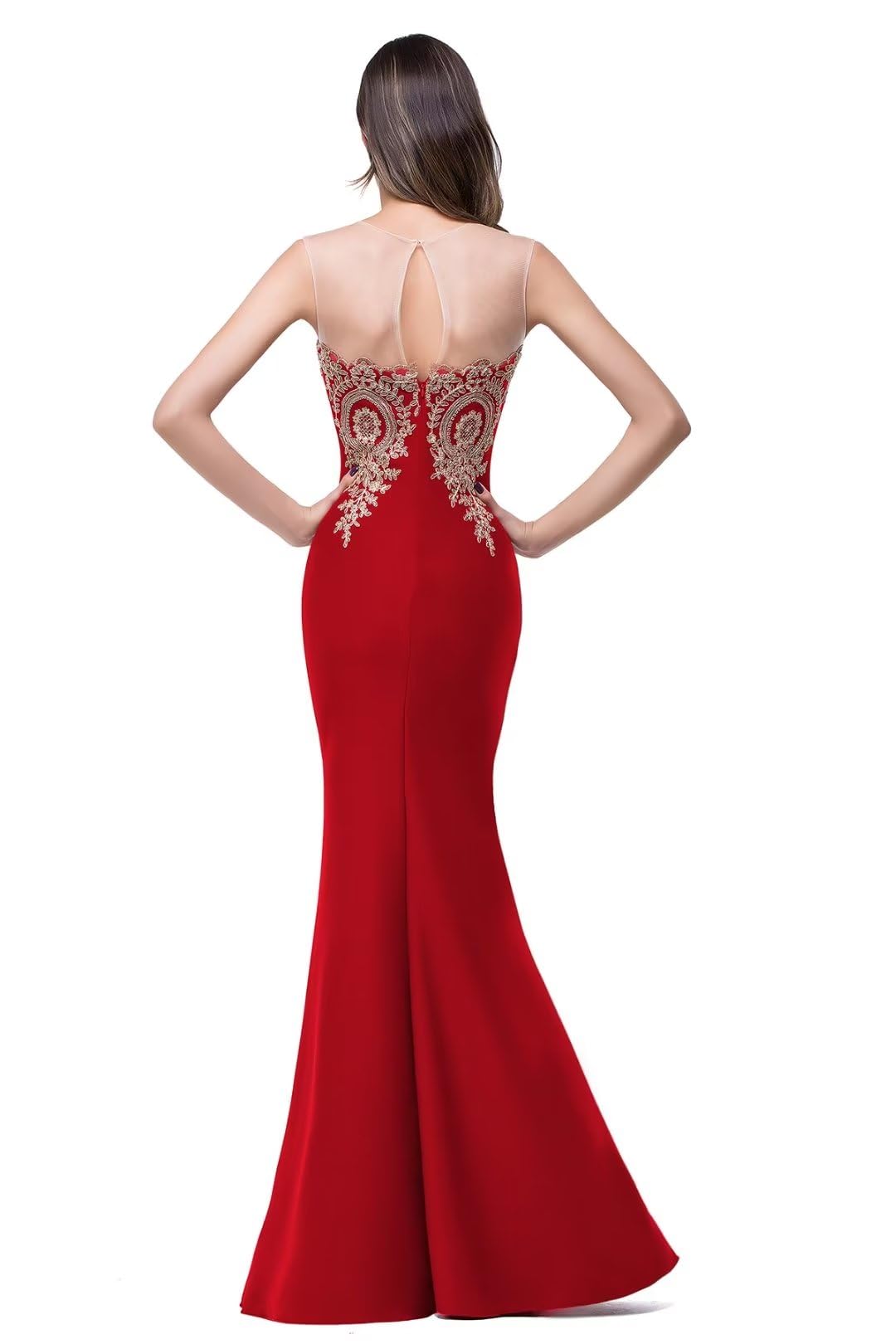 Elegant Women's Lace Applique Mermaid Evening Gown - Formal Prom Dress for Weddings, Galas & Special Occasions | Babyonline®