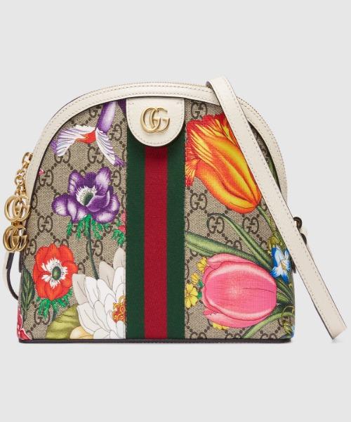Gucci Ophidia GG Flora Small Shoulder Bag in GG Supreme White - Perfect for Women's Daily Use, Work, and Evening Out