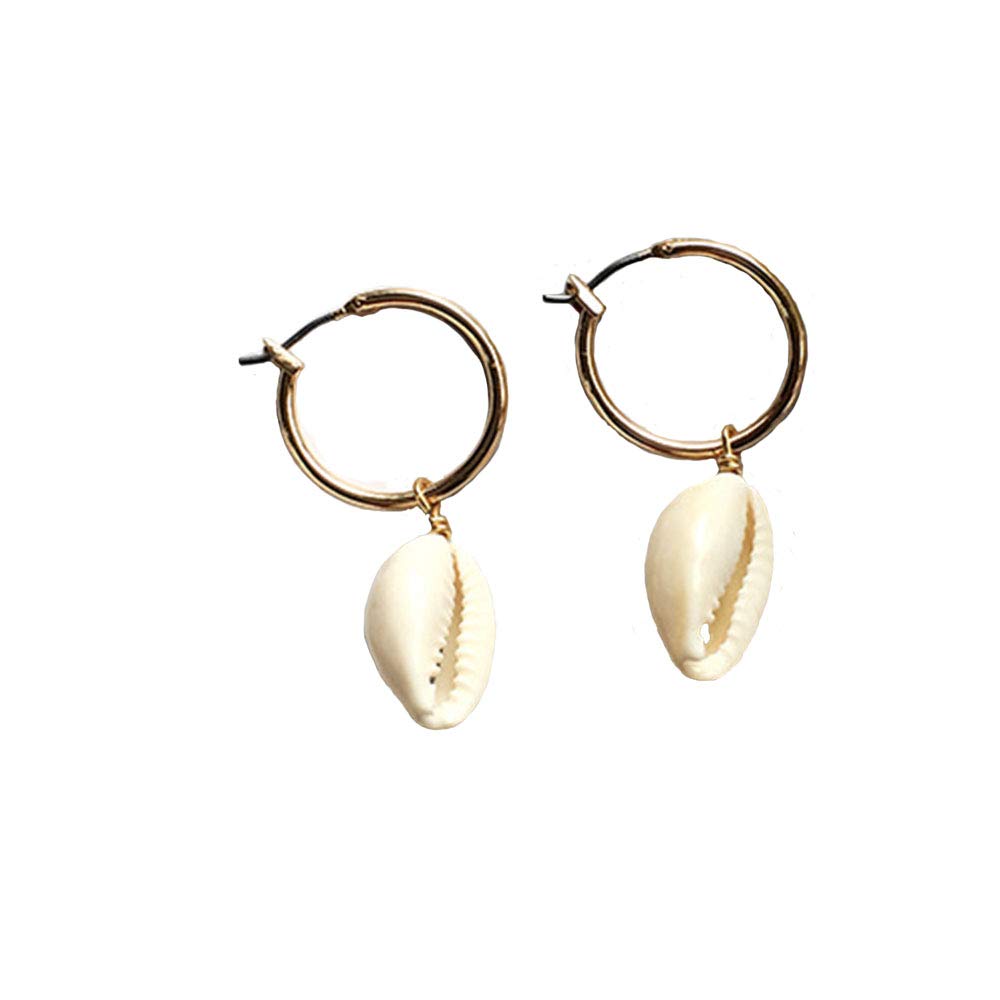 Natural Seashell Hoop Earrings for Women - Boho Beach Jewelry for Summer, Vacation & Casual Wear | Perfect for Beach Parties, Weddings & Everyday Fashion