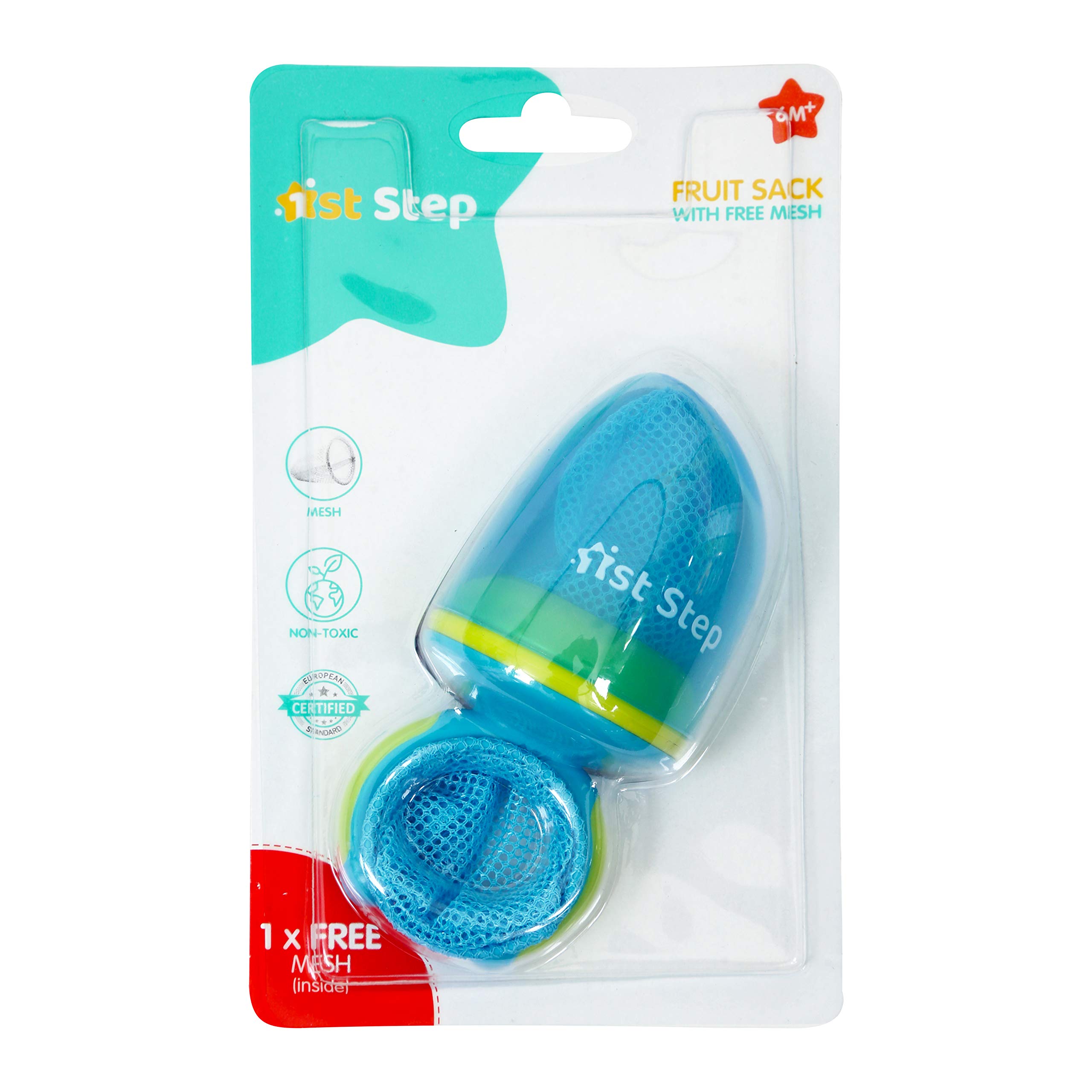 BPA Free Baby Fruit and Food Feeder with 2 Mesh Pouches - Safe Teething Nibbler for Infants & Toddlers (Blue) | Perfect for On-the-Go Snacking and Soothing Sore Gums