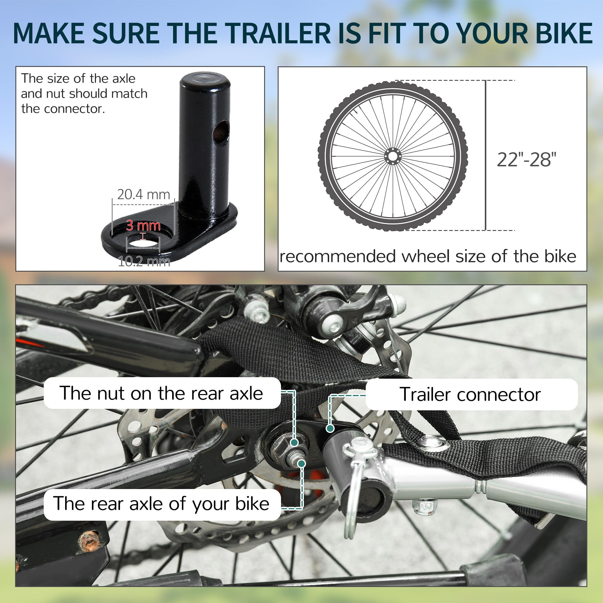 Aosom 2-Wheel Bicycle Cargo Trailer with Removable Cover - Heavy Duty Bike Luggage Wagon for Camping, Groceries & Outdoor Adventures