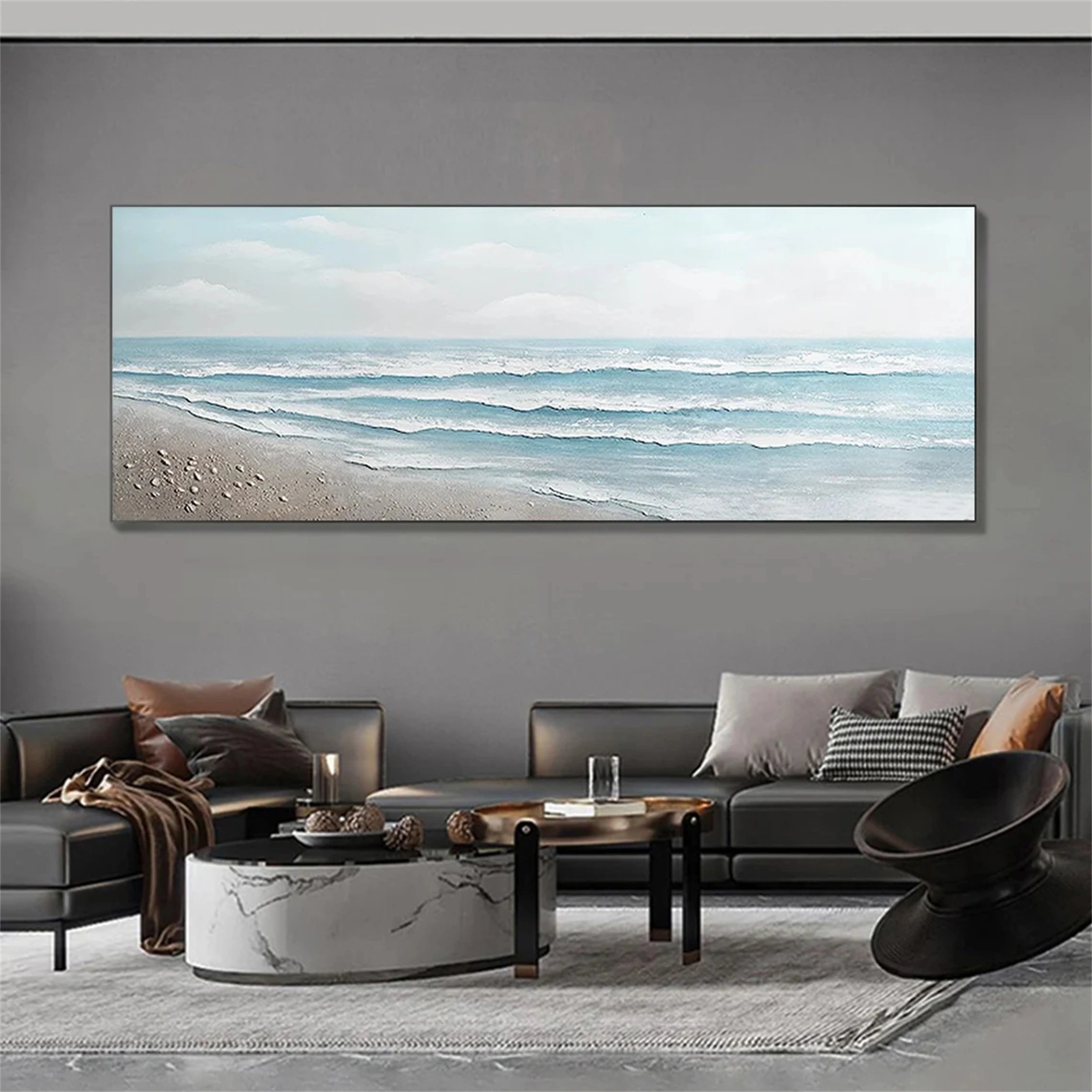 Ocean and Sky Painting #OS 083 - Stunning Seascape Wall Art for Home & Office Decor - Perfect for Living Room, Bedroom or Beach House