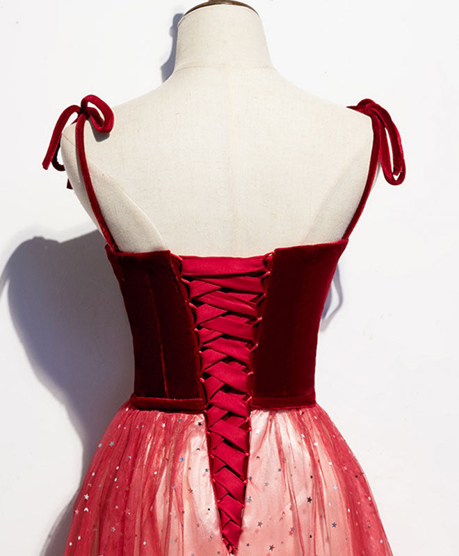 Burgundy Sweetheart Neckline Tulle Long Prom Dress for Women - Elegant Formal Gown for Homecoming, Ball, and Special Occasions