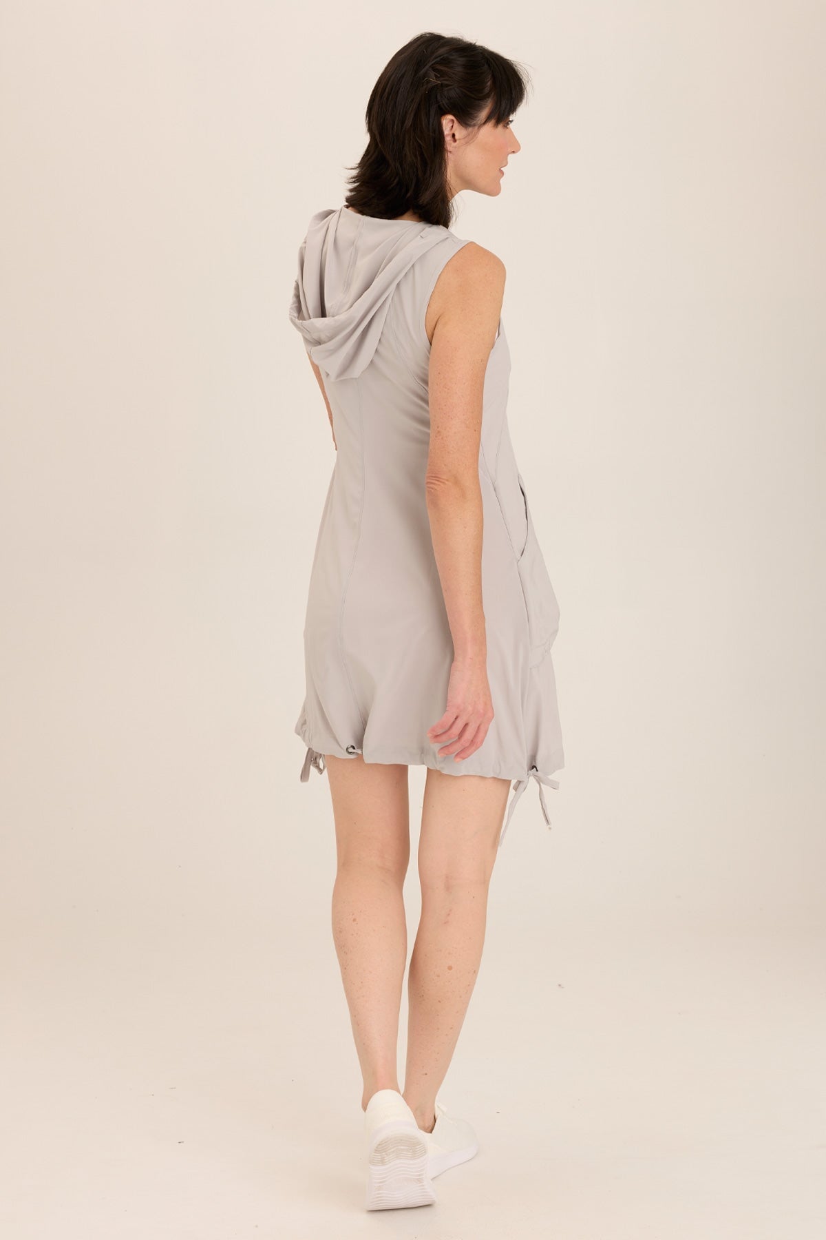 Sumi Active Whisper Stretch Hooded Cargo Mini Dress - Women's Casual Streetwear Outfit for Gym, Running, Yoga & Everyday Wear