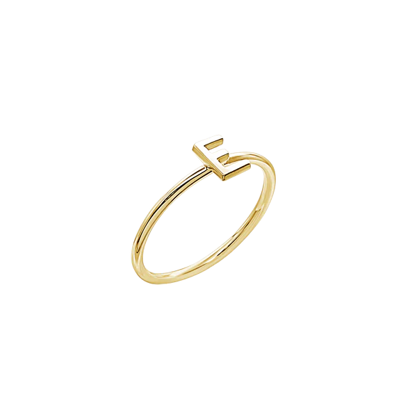 Amare Wear Initial Stackable Rings 14K Gold - Personalized Name Rings for Women, Dainty Layering Rings, Minimalist Jewelry Gift | Perfect for Everyday Wear, Stacking & Special Occasions