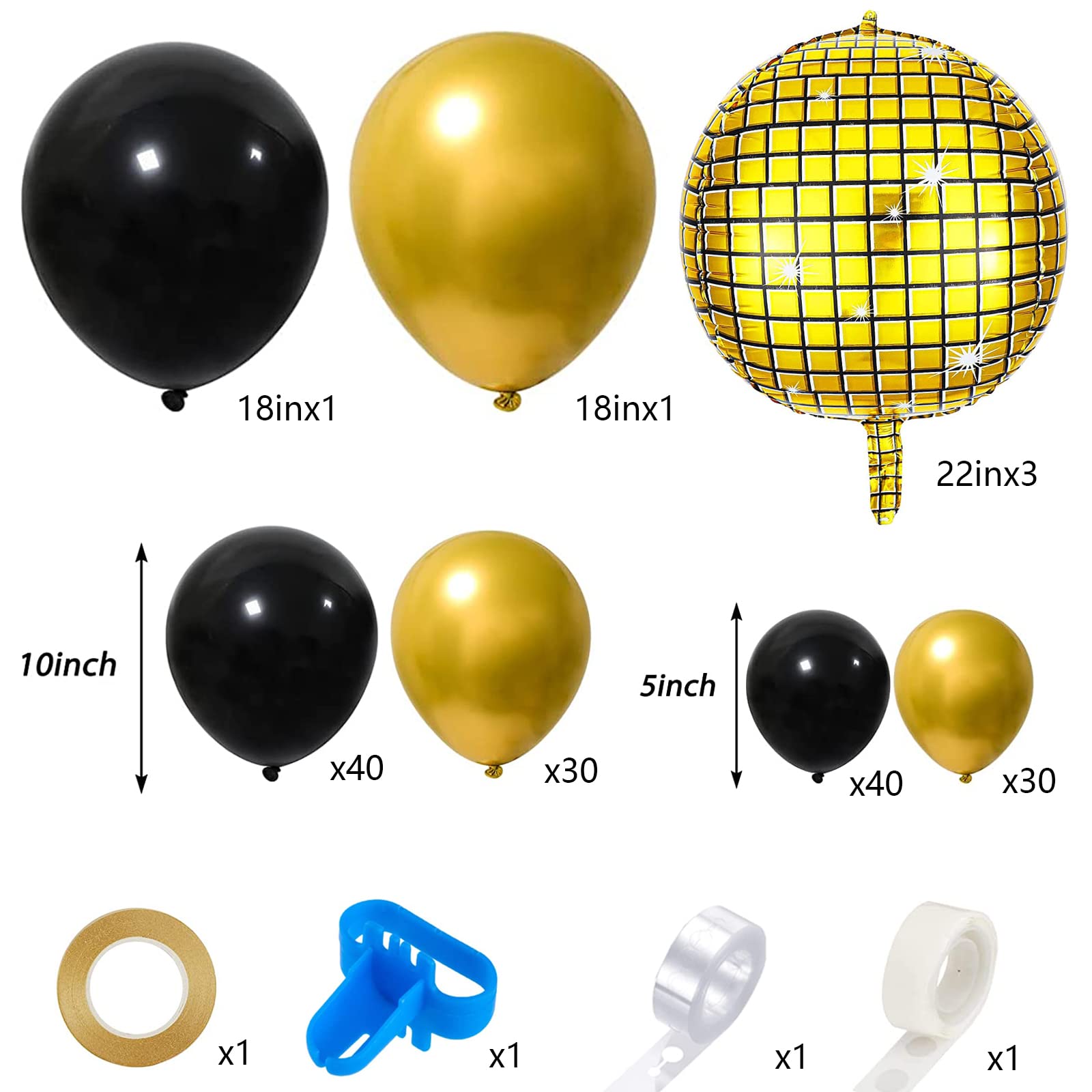 Black and Gold Balloon Garland Arch Kit - 148pcs Graduation Party Decorations for 2023 Graduation Ceremony, Photo Backdrop & Celebration Decor