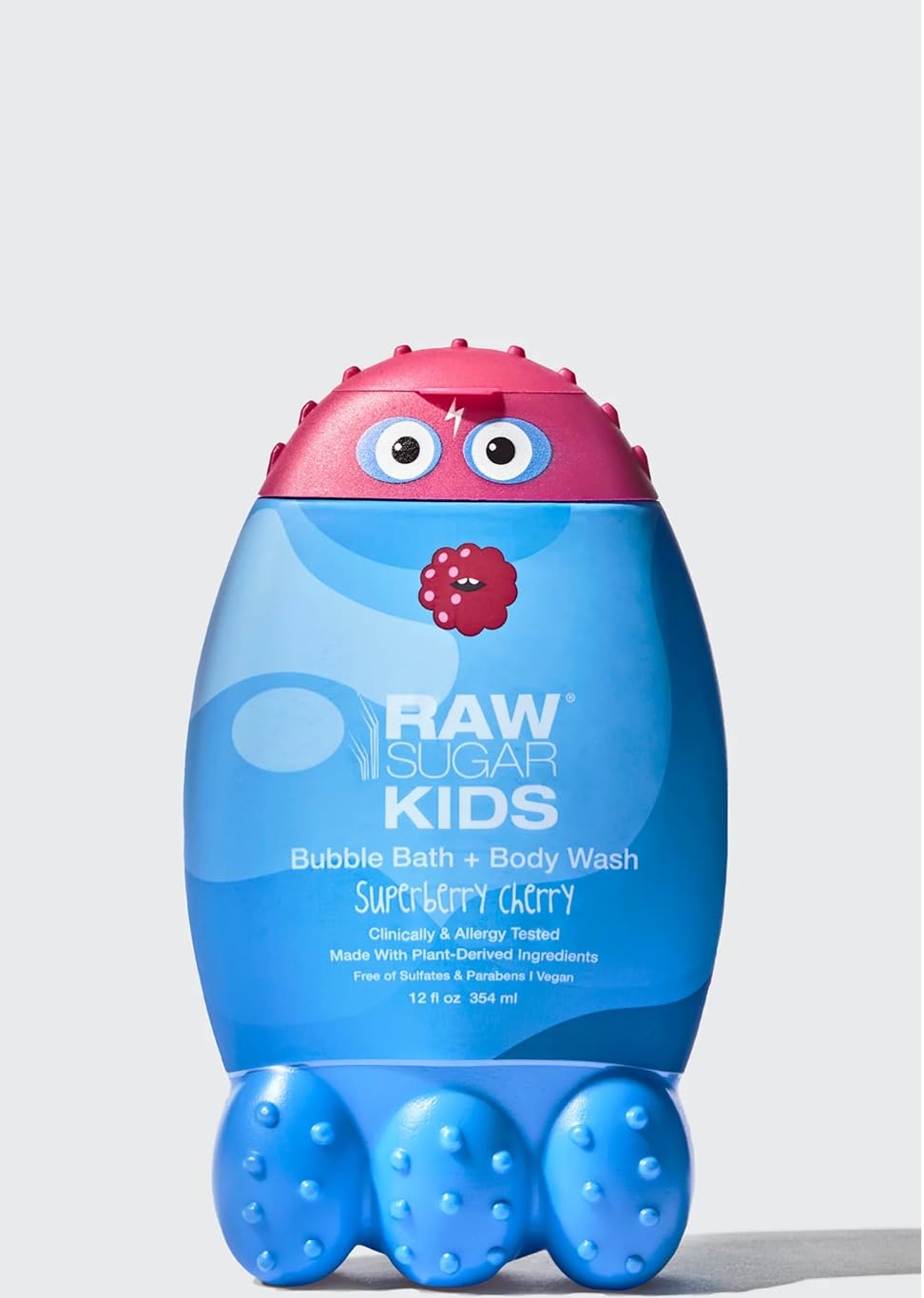 Organic 2-in-1 Bubble Bath & Body Wash for Kids - Superberry Cherry Scent | Gentle Cleansing, Hydrating Formula | Leaves Skin Soft & Clean | Safe for Ages 3+ | 12oz | Perfect for Bath Time & Sensitive Skin Care