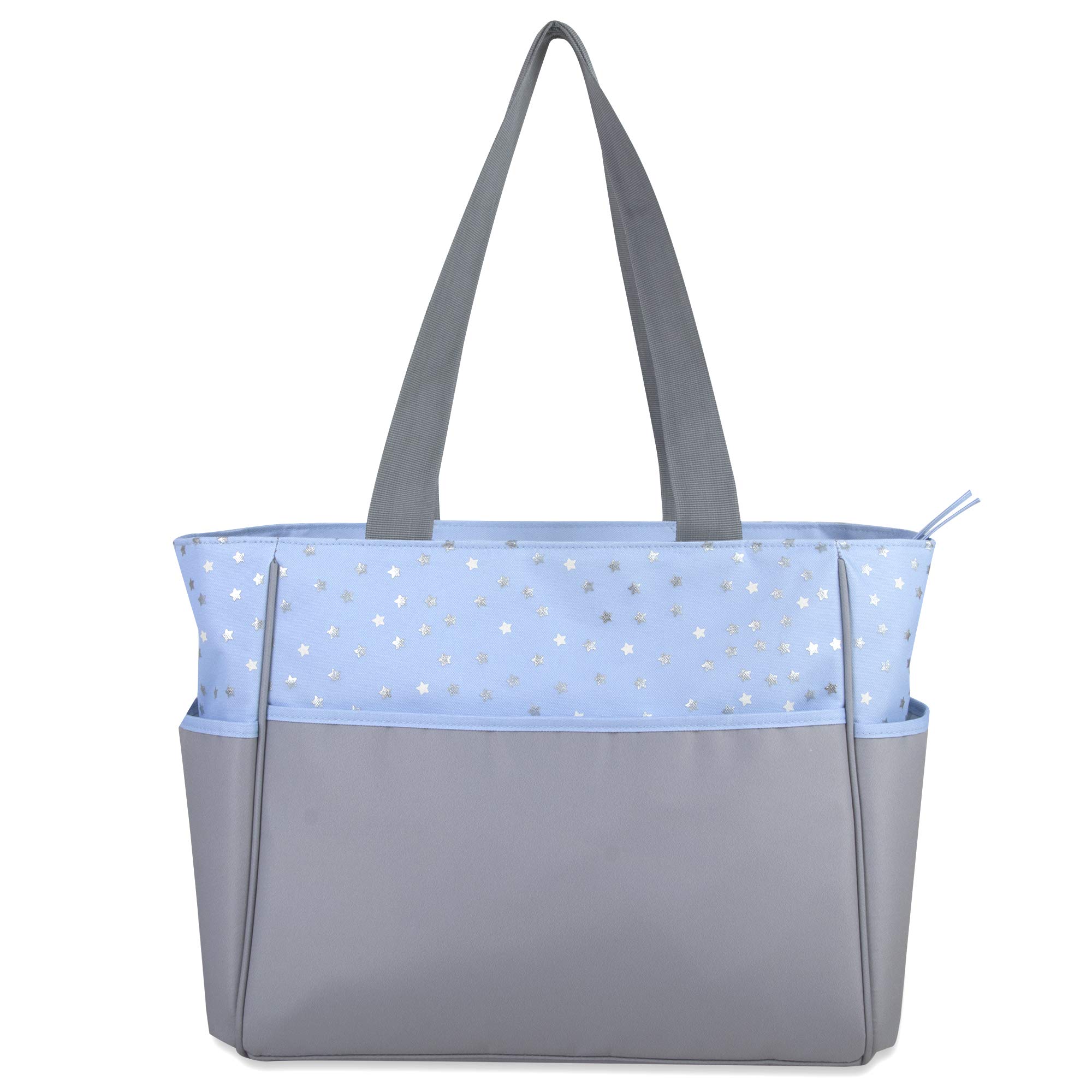Baby Boys' 5-Piece Stars Diaper Bag Set - Blue, One Size | Newborn Essentials for Travel & Daily Use | Perfect for Diapers, Wipes & Baby Care Items