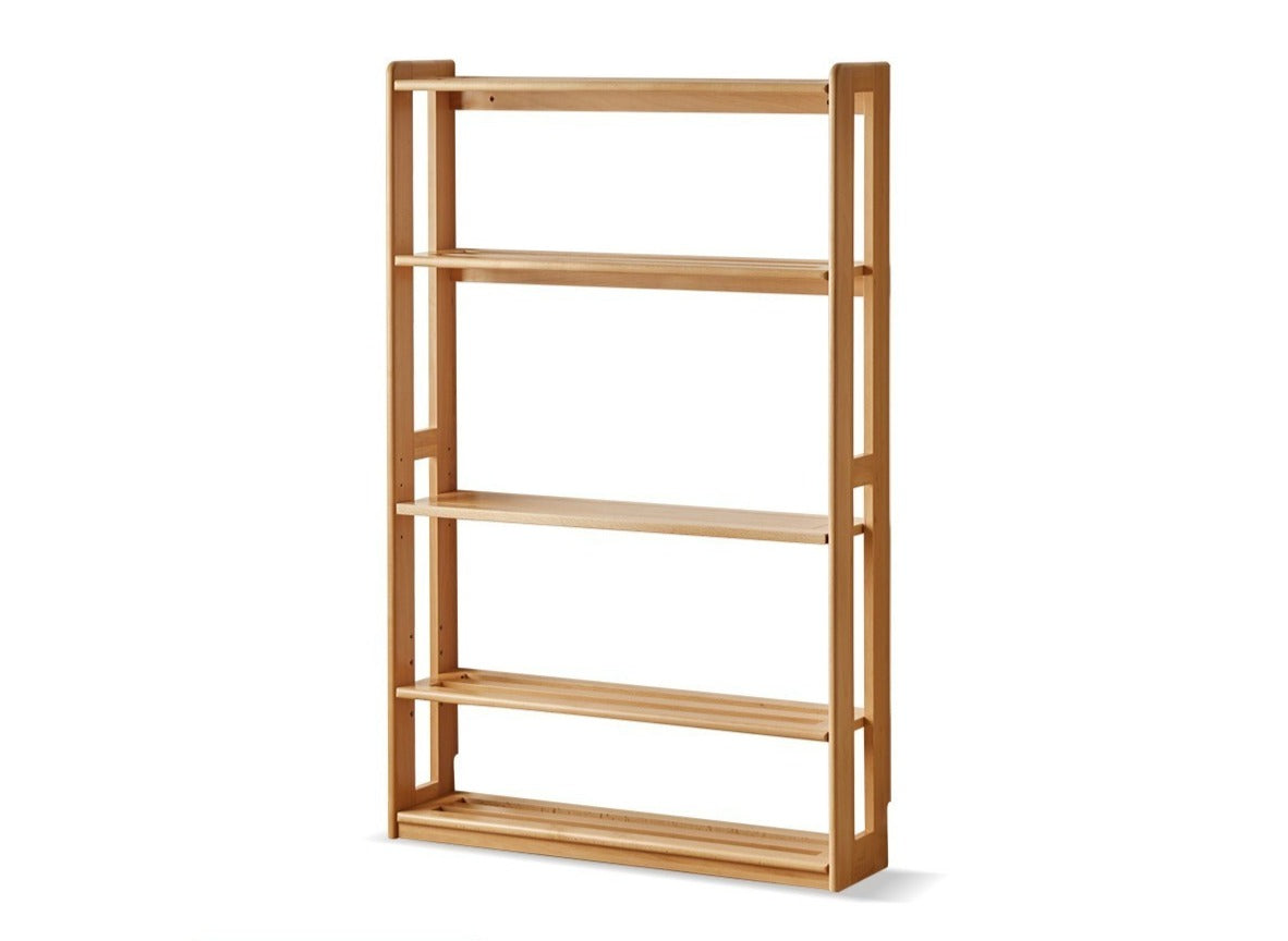 Solid Wood Floor-to-Ceiling Bookshelf - Beech & Oak Wooden Storage Shelf for Books, Toys, and Home Decor | Perfect for Living Room, Nursery, and Home Office Organization