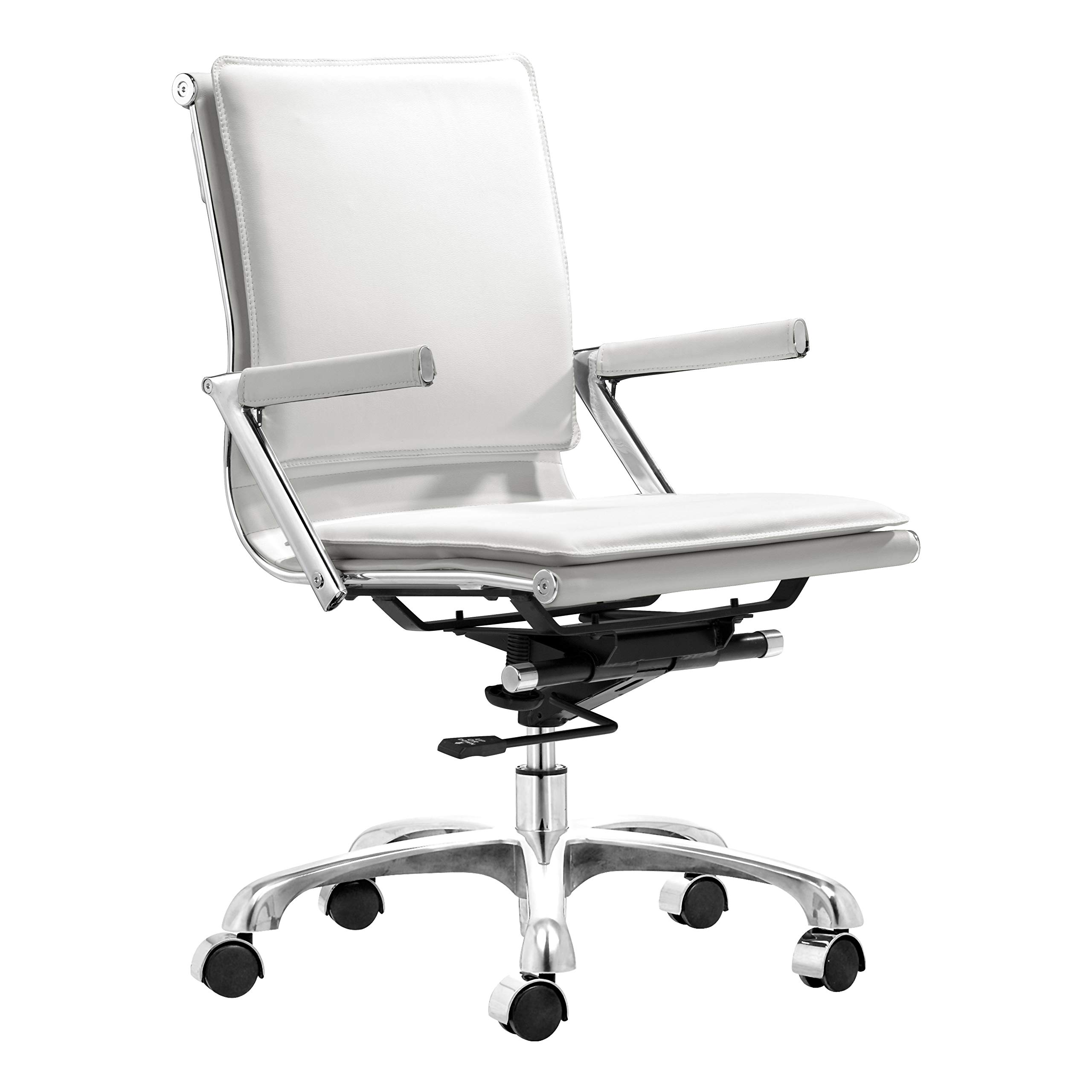 Lider Plus Ergonomic Office Chair - Adjustable Height, Swivel & Rolling - White Mesh Back Support for Home & Office Workspace Comfort
