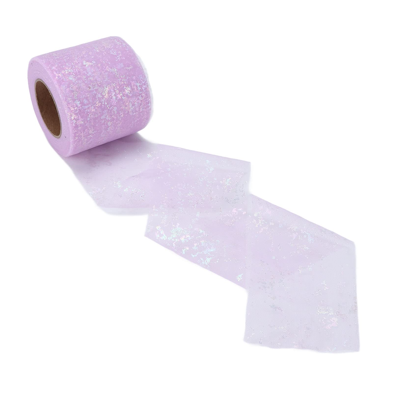 Lavender Tulle Rolls for DIY Crafts, Party & Home Decor - Sparkly Glitter Fabric for Wedding, Baby Shower & Event Backdrops