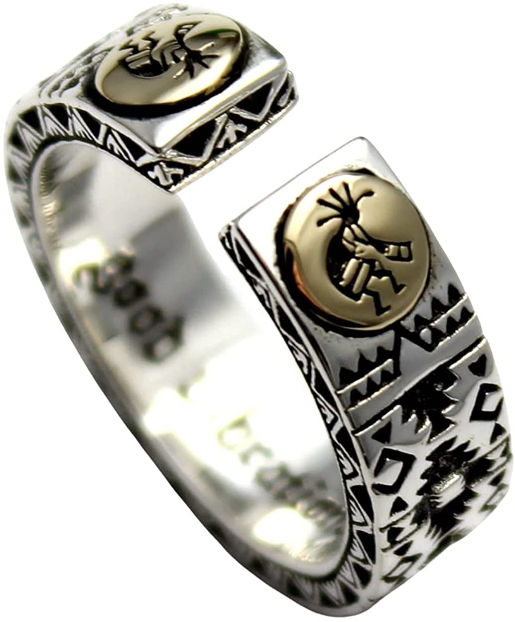 COSUMOSU 925 Sterling Silver Kokopelli Open Rings Adjustable for Women - Boho Southwest Style Jewelry - Perfect for Festivals, Gifts & Everyday Wear