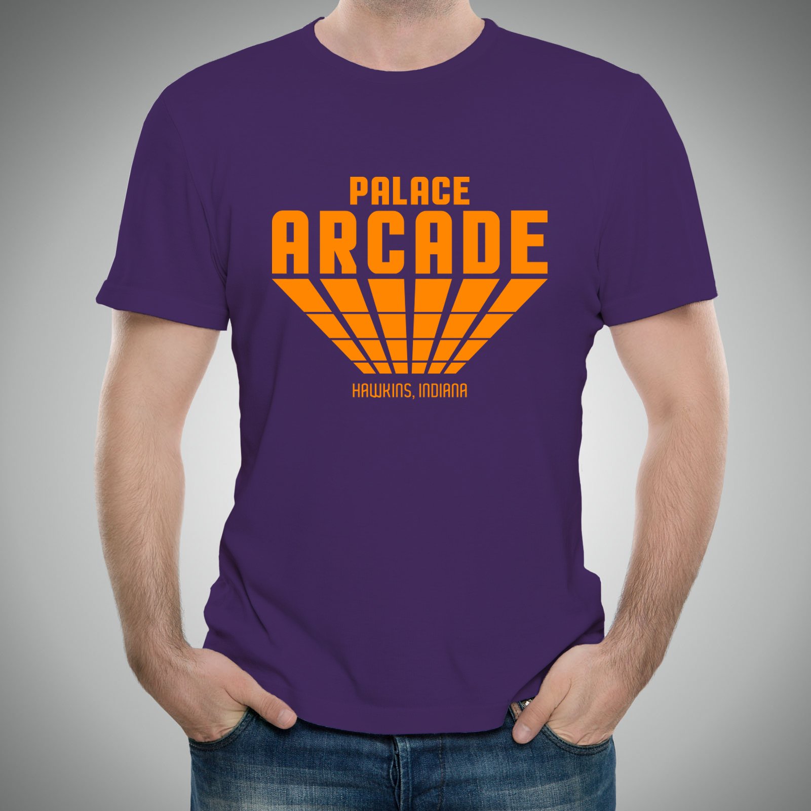 UGP Campus Apparel Palace Arcade - Hawkins Indiana Gamer T-Shirt | Vintage 80s Inspired Gaming Tee for Men & Women | Perfect for Cosplay, Comic Con & Retro Gaming Events