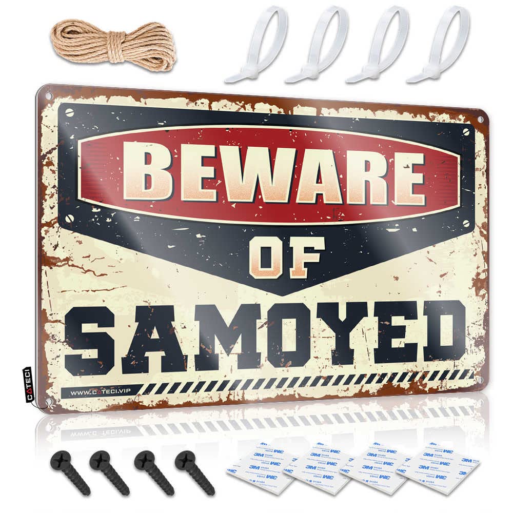 Affordable Samoyed Dog Beach Decor Sign - Retro Home Wall Art (30x40cm) - Perfect for Coastal Themed Living Rooms, Bedrooms & Bathrooms